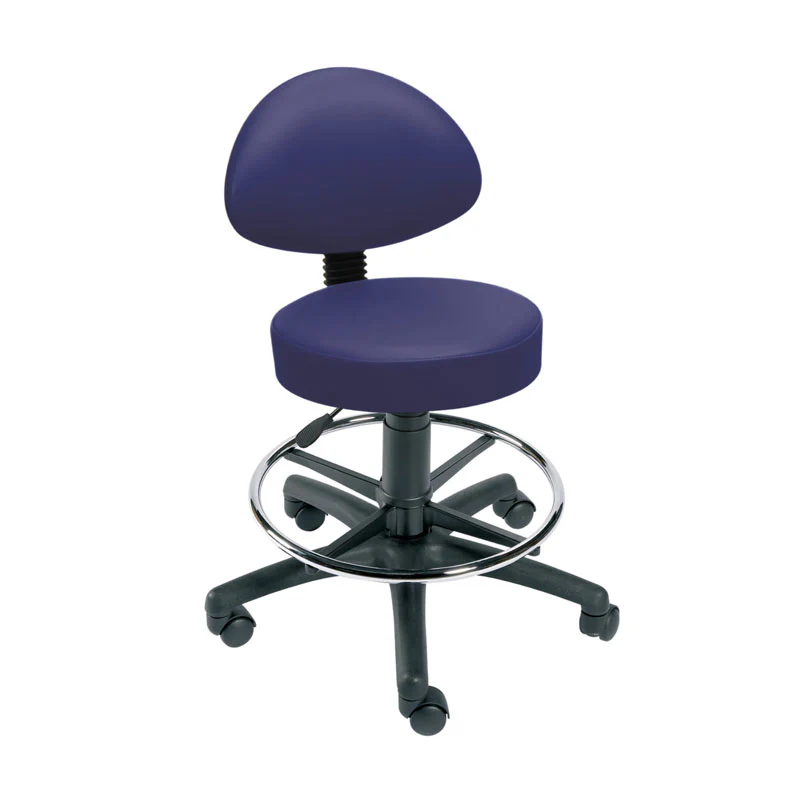 Gas-Lift Stool with Back Rest, Foot Ring & Castors, Vinyl-Anti Bacterial - Image 3