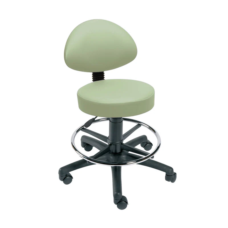 Gas-Lift Stool with Back Rest, Foot Ring & Castors, Vinyl-Anti Bacterial - Image 8