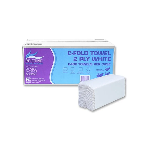 Hand Towels - C-Fold - White- 217 x 250mm- 2376 pk