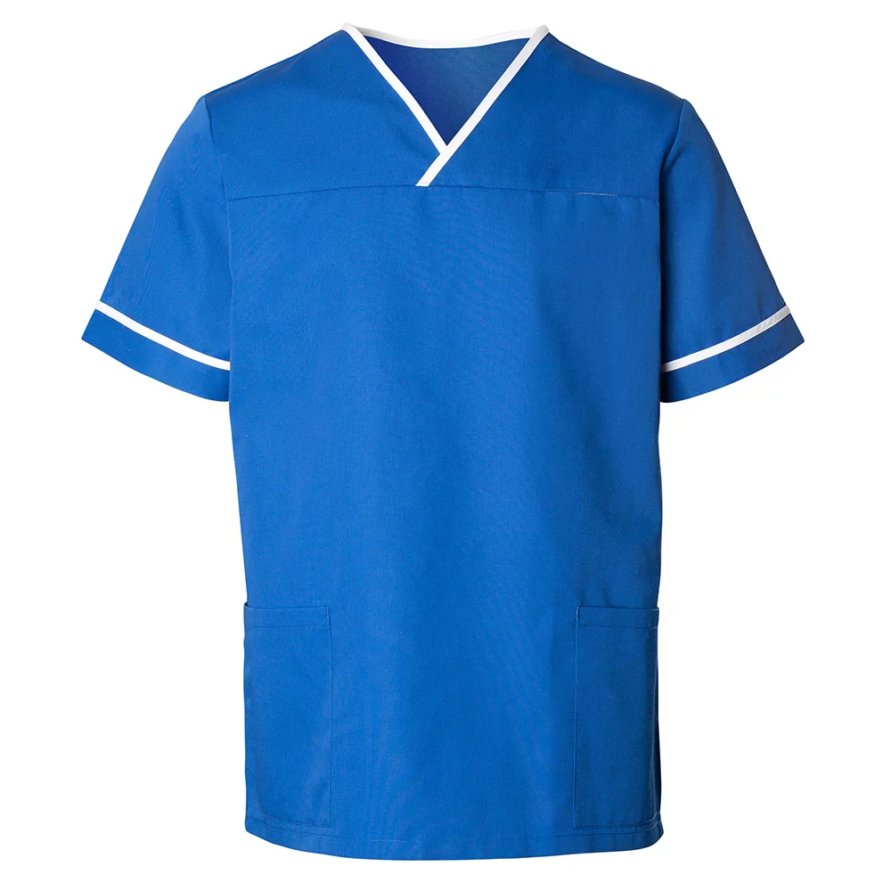 HP20 Unisex Contrast Trim Scrub Top - Image 2