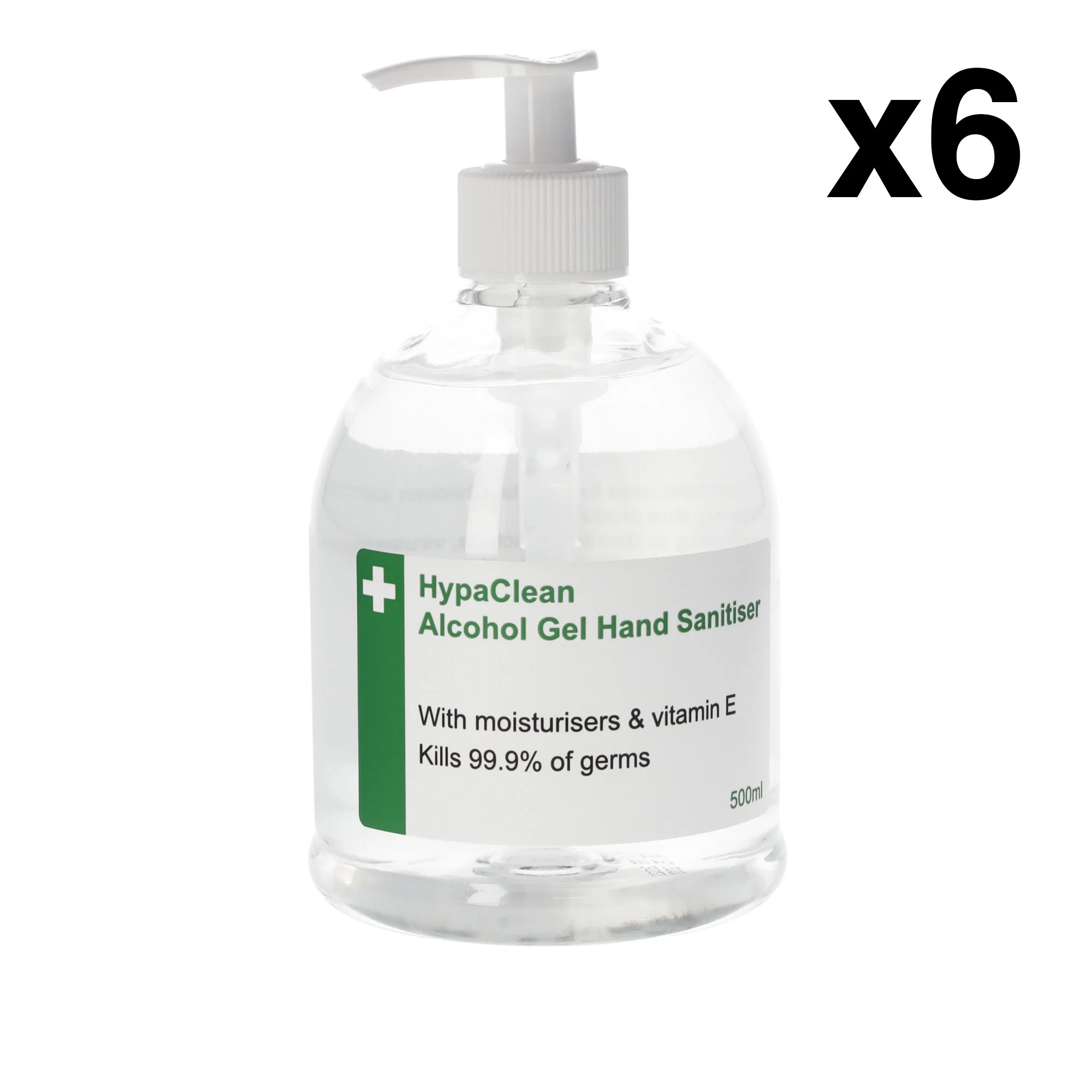 HypaClean 70% Alcohol Hand Gel 500ml x 6 Bottles - Image 2