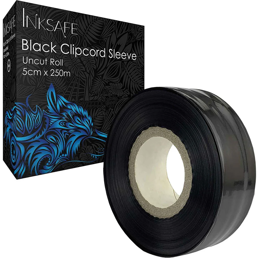 Inksafe Black Clipcord Sleeve Roll - 5cm x 250m