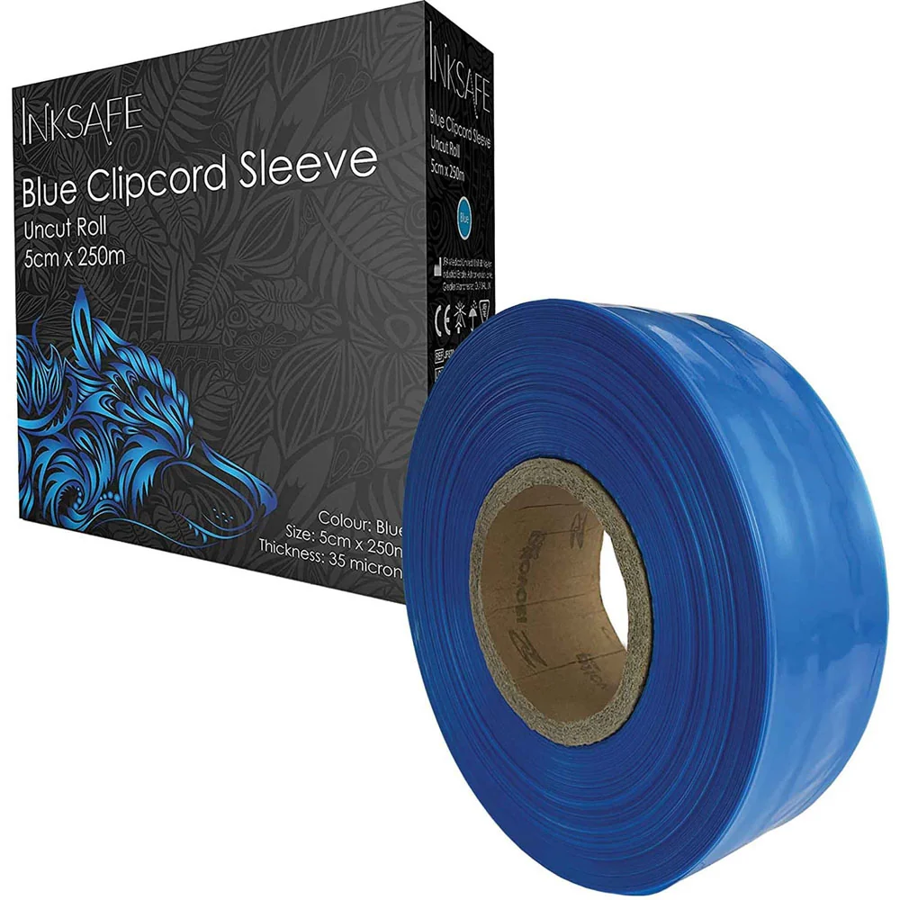 Inksafe Blue Clipcord Sleeve Roll - 5cm x 250m