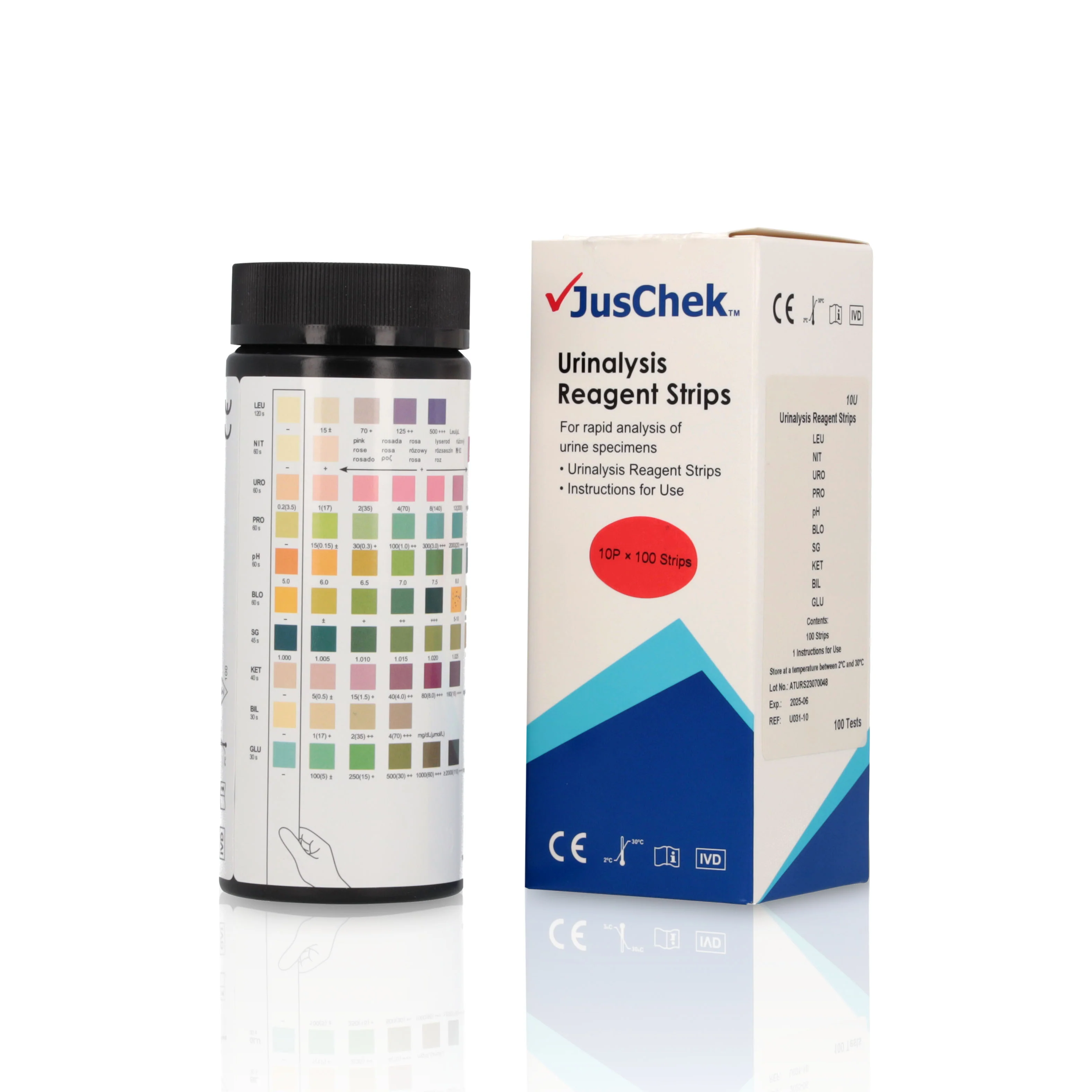 Juschek Urinalysis Strips - 10 Parameter (x100 Strips) - Image 4