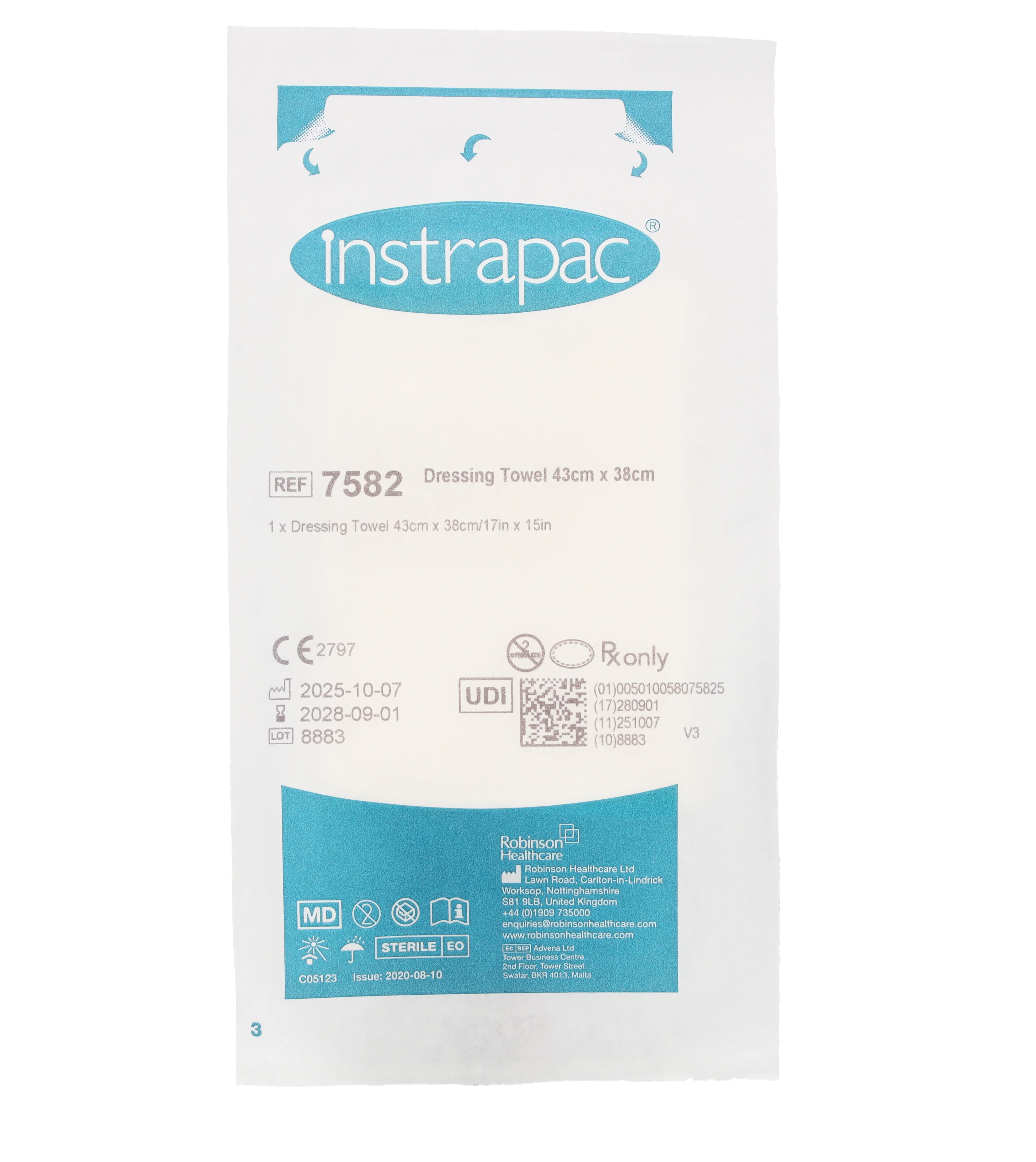 Instrapac Dressing Towel Small 43 x 38cm - Single - Image 3