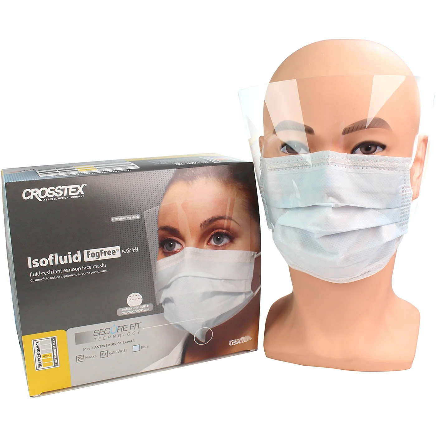 Isofluid FogFree® SecureFit® Splash Shield Masks with Visor (25)