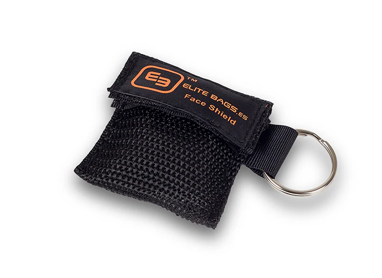 Key Ring CPR Mask Bag - Black