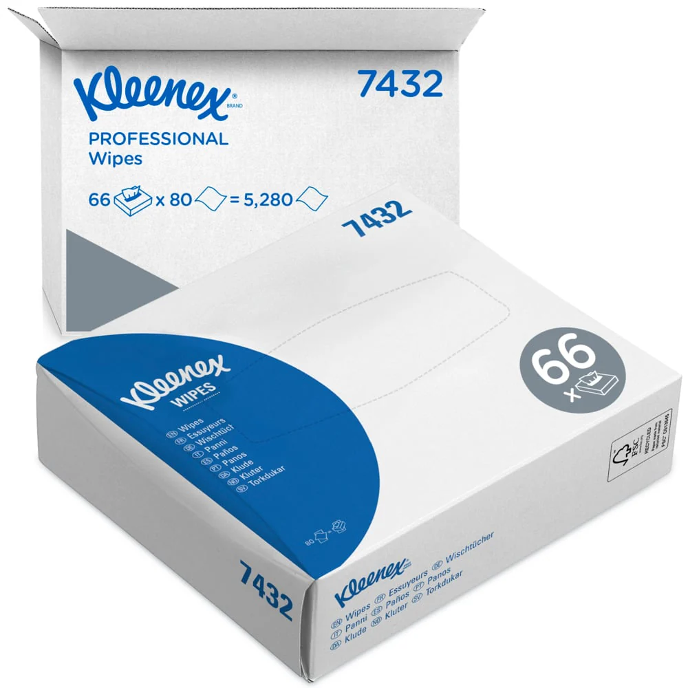 Kimcare Medical Wipe 2 Ply, 80 wipes per pack, 66 Packs per carton