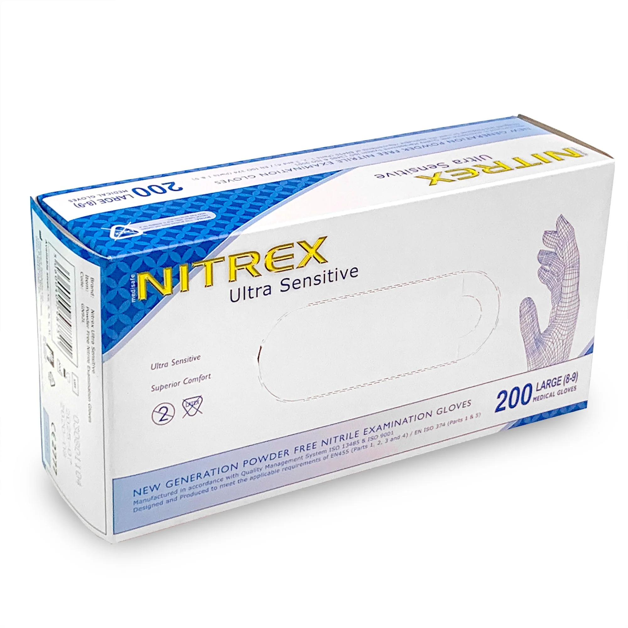 Large Nitrile Gloves x 200 [Certified EN455] - Image 2