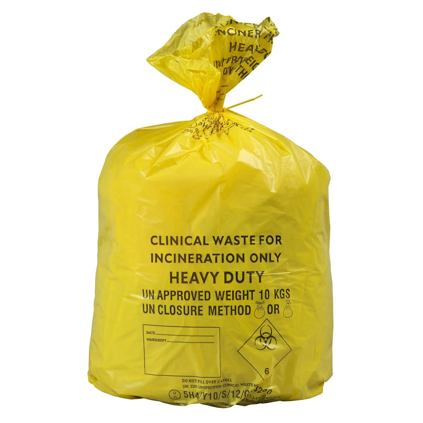 Large Yellow Medium Duty Clinical Bag - Roll Of 50