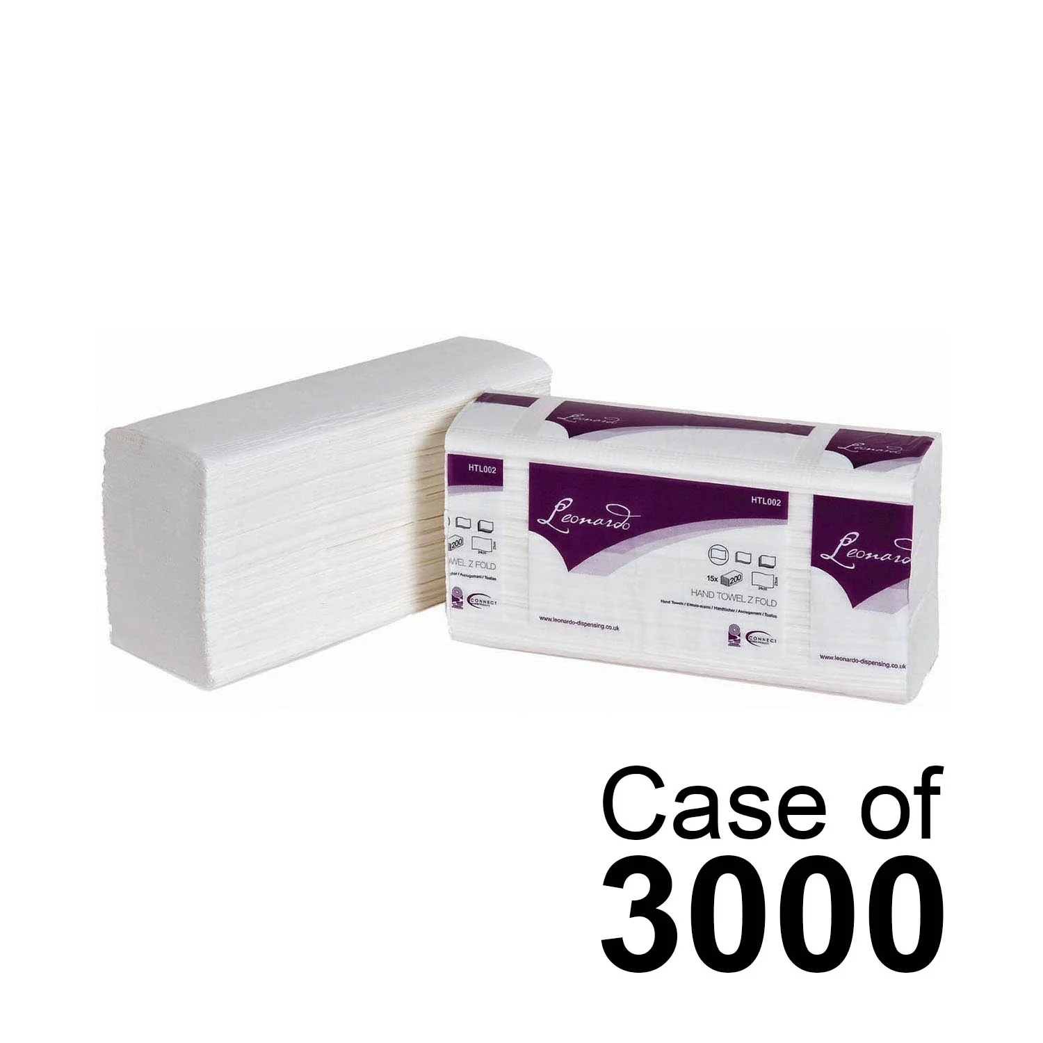 Leonardo White Laminated Z-Fold Hand Towel 2Ply x 3000 - Image 2