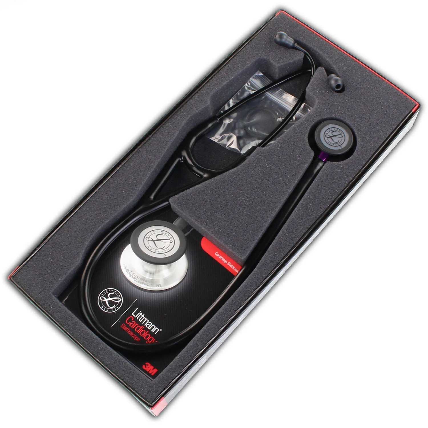 Littmann Cardiology IV Diagnostic Stethoscope: Black & Black - Violet Stem 6203 - Image 10
