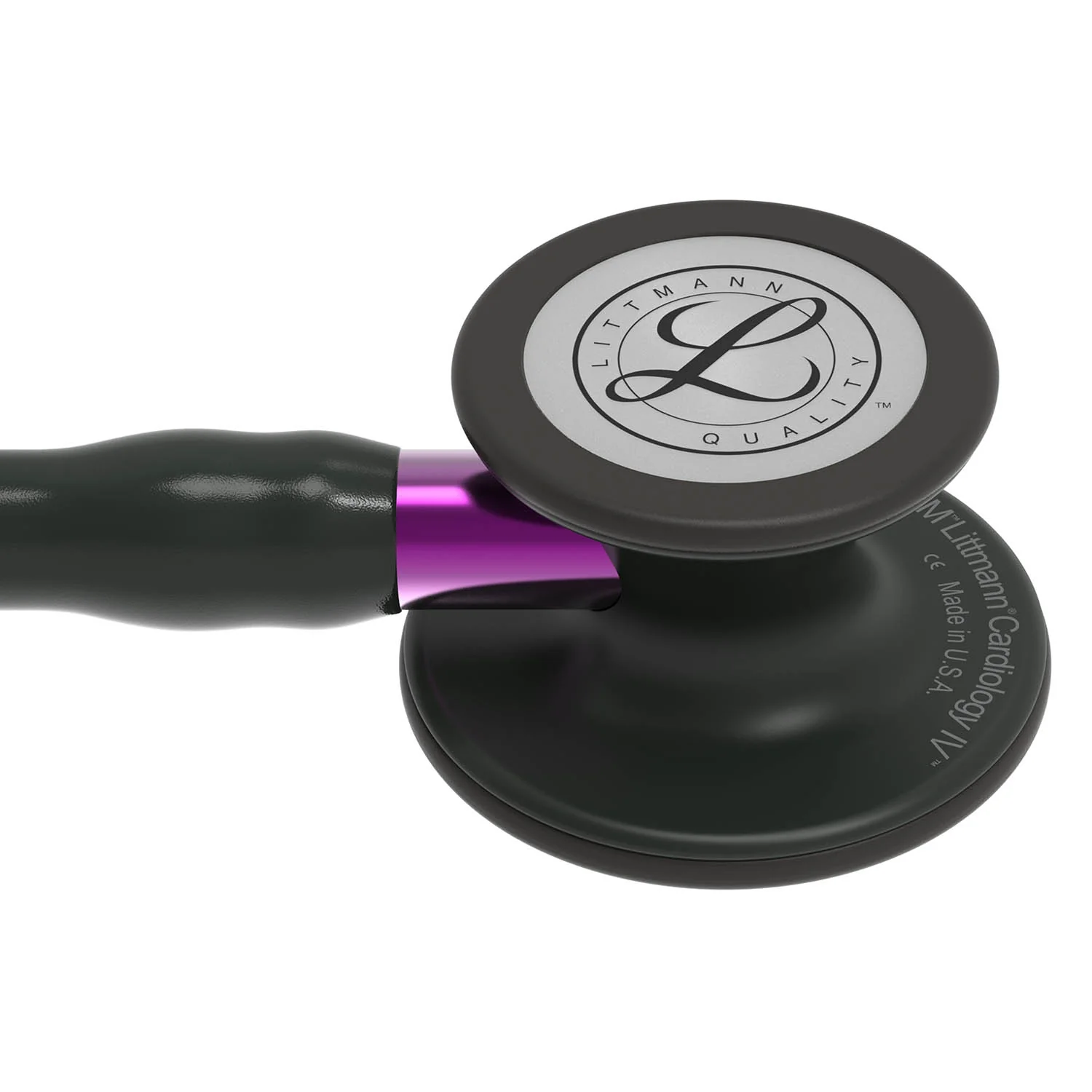 Littmann Cardiology IV Diagnostic Stethoscope: Black & Black - Violet Stem 6203 - Image 4