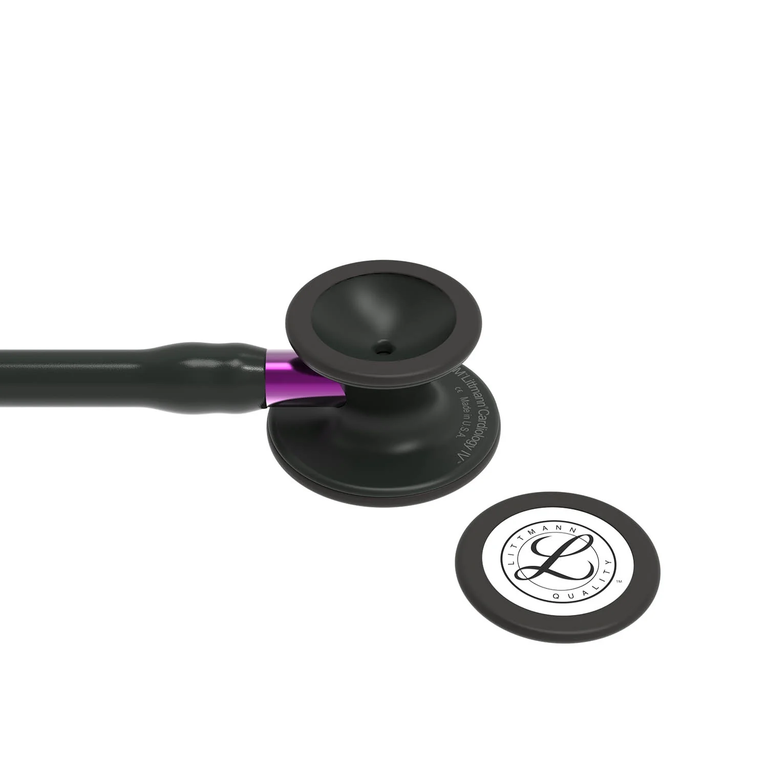 Littmann Cardiology IV Diagnostic Stethoscope: Black & Black - Violet Stem 6203 - Image 7