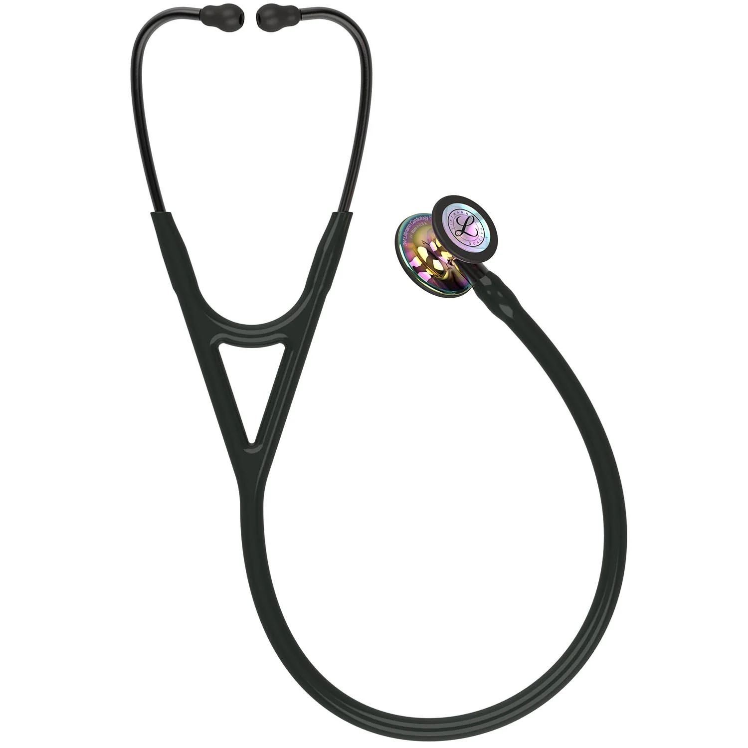 Littmann Cardiology IV Diagnostic Stethoscope: High Polish Rainbow & Black - Smoke Stem 6240 - Image 3