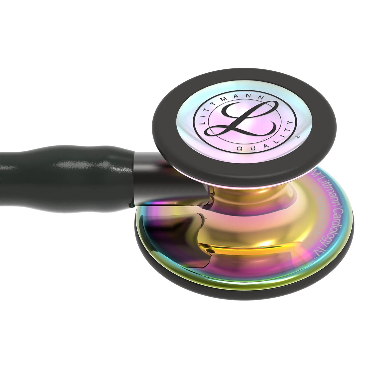 Littmann Cardiology IV Diagnostic Stethoscope: High Polish Rainbow & Black - Smoke Stem 6240 - Image 4