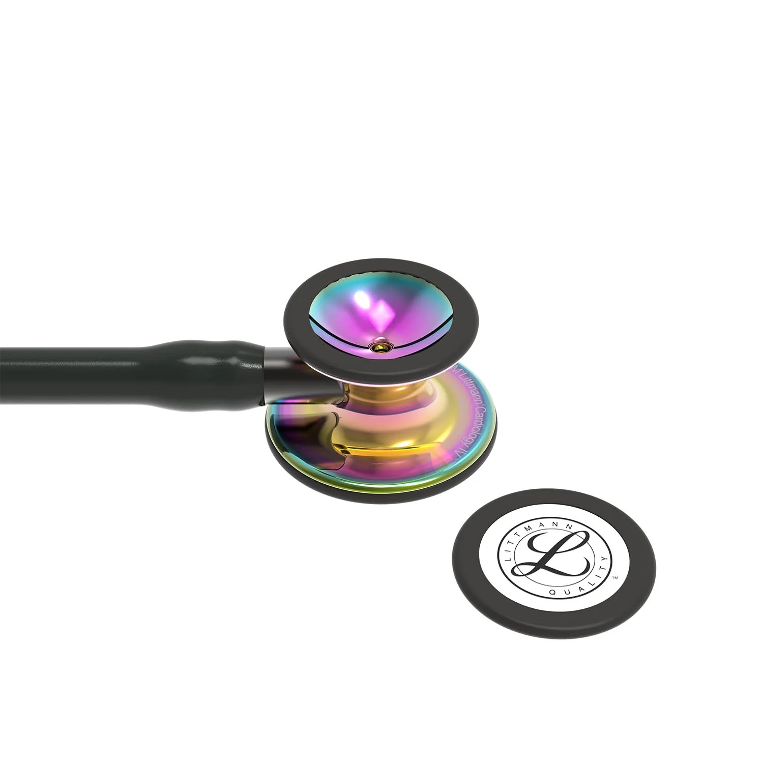 Littmann Cardiology IV Diagnostic Stethoscope: High Polish Rainbow & Black - Smoke Stem 6240 - Image 5