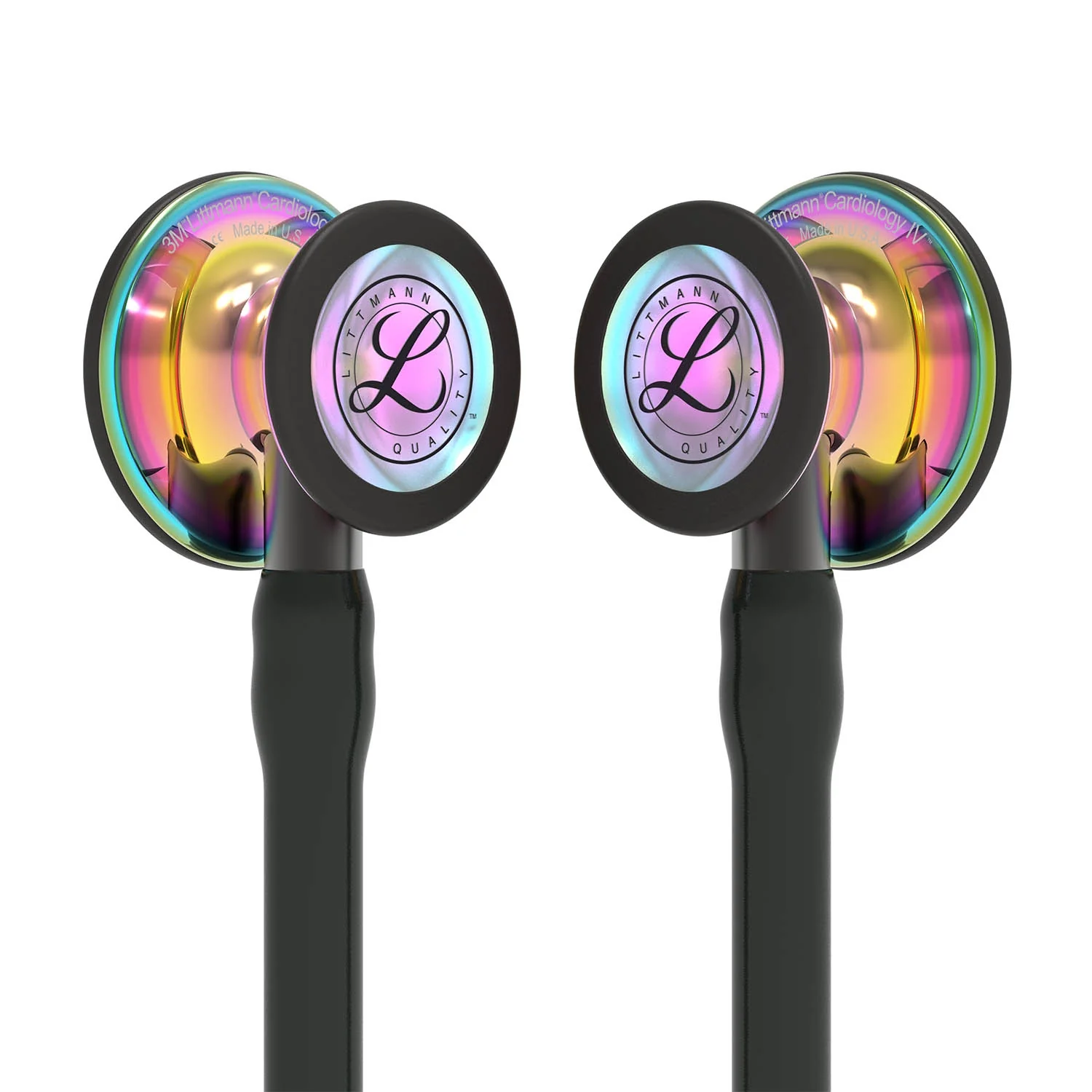 Littmann Cardiology IV Diagnostic Stethoscope: High Polish Rainbow & Black - Smoke Stem 6240 - Image 6