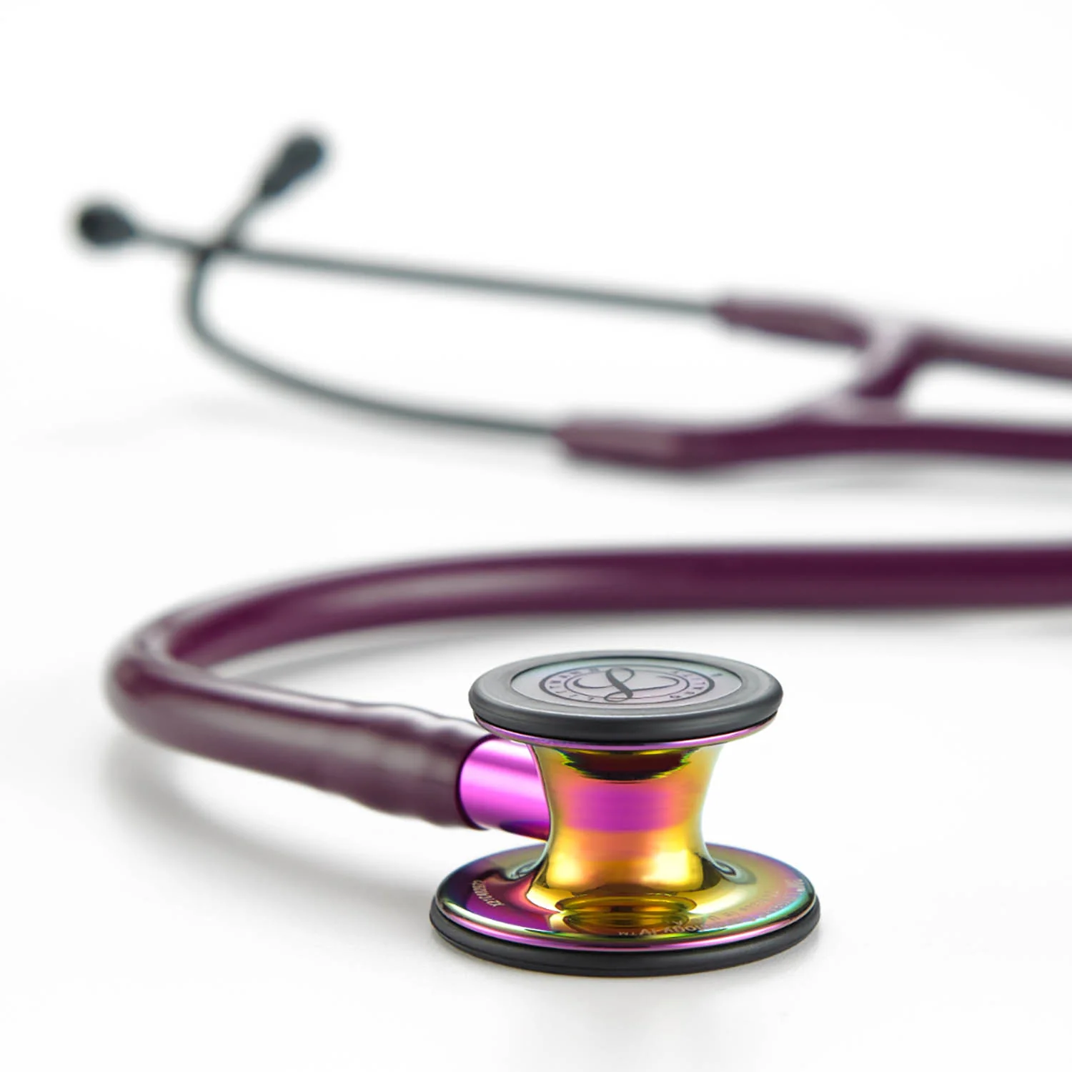 Littmann Cardiology IV Diagnostic Stethoscope: High Polish Rainbow & Plum - Violet Stem 6239 - Image 2