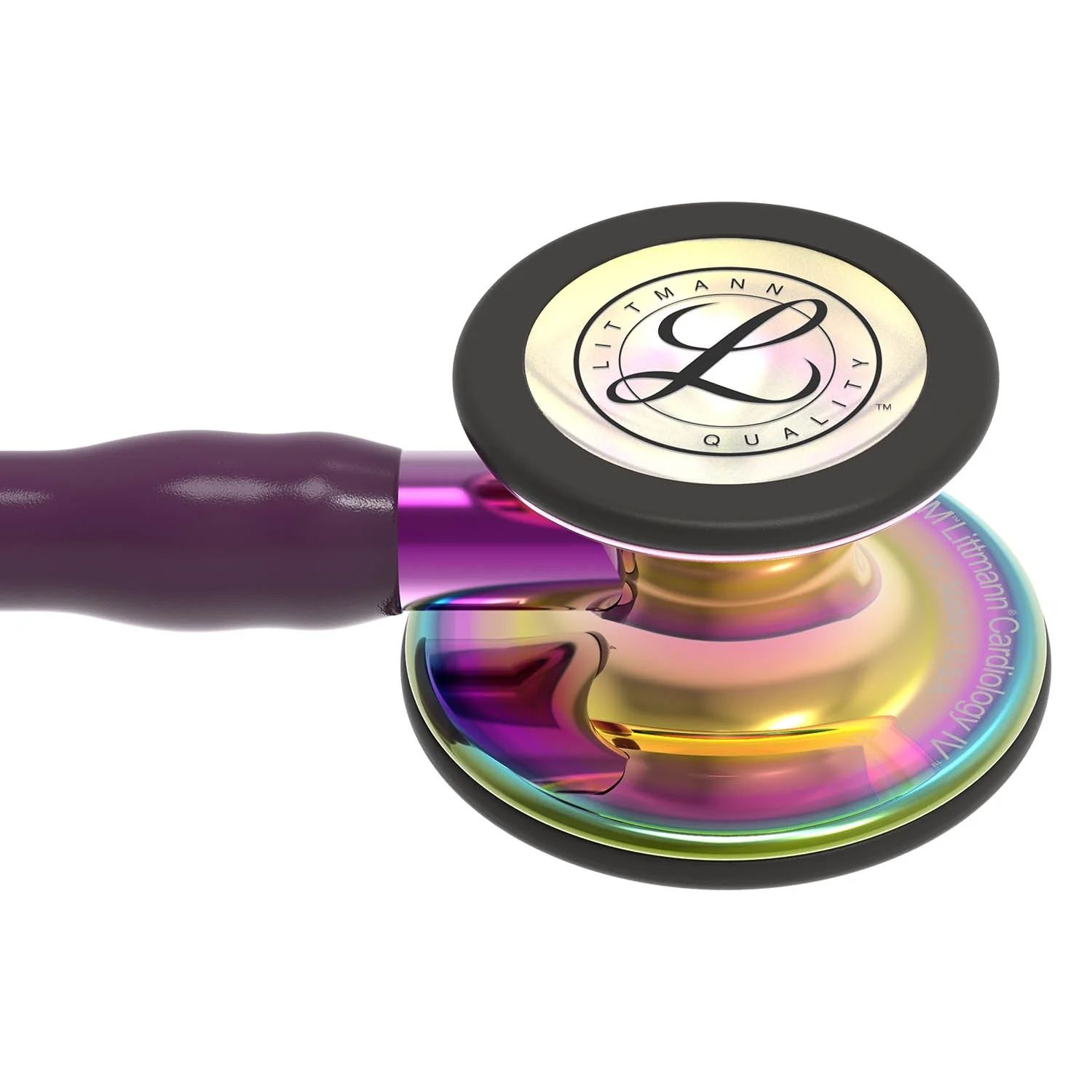 Littmann Cardiology IV Diagnostic Stethoscope: High Polish Rainbow & Plum - Violet Stem 6239 - Over Engraved - Image 4