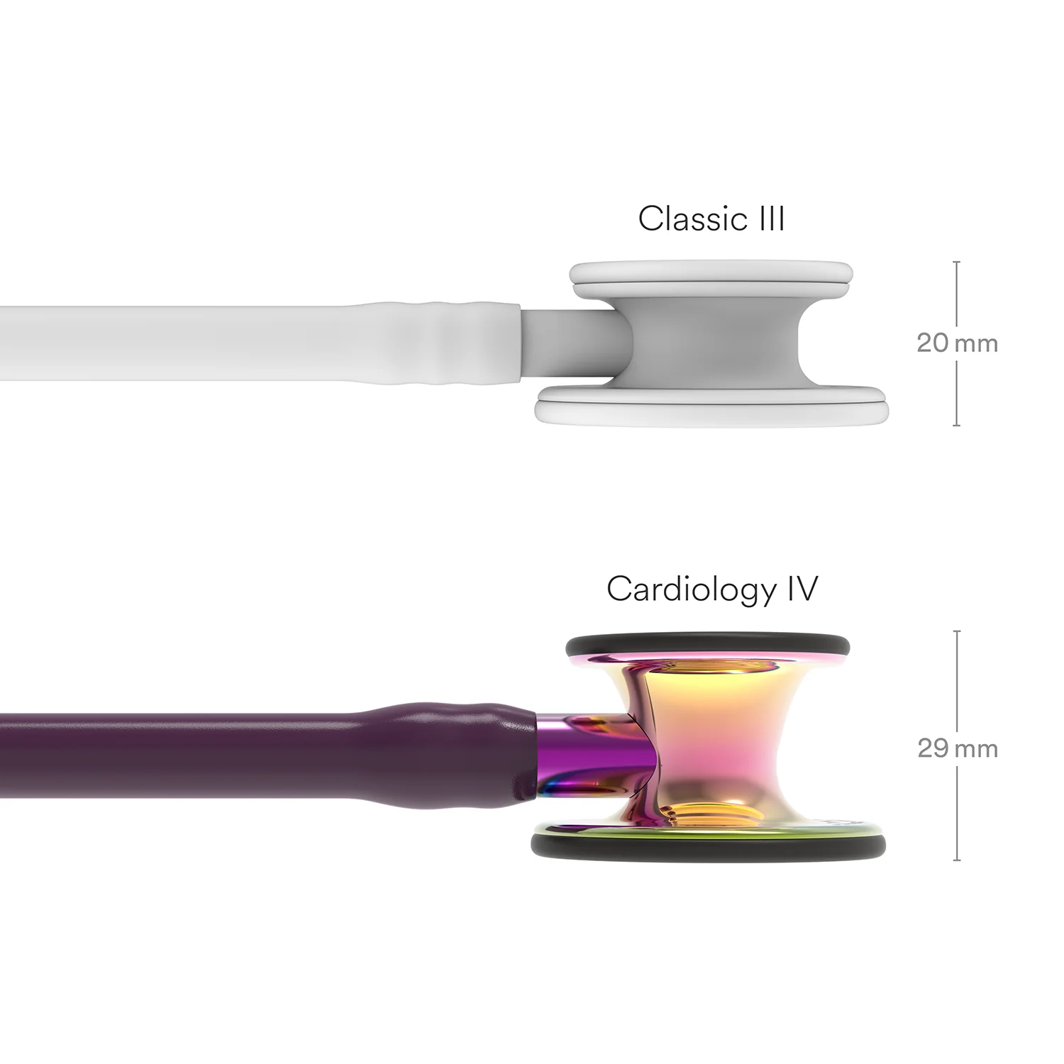 Littmann Cardiology IV Diagnostic Stethoscope: High Polish Rainbow & Plum - Violet Stem 6239 - Over Engraved - Image 5
