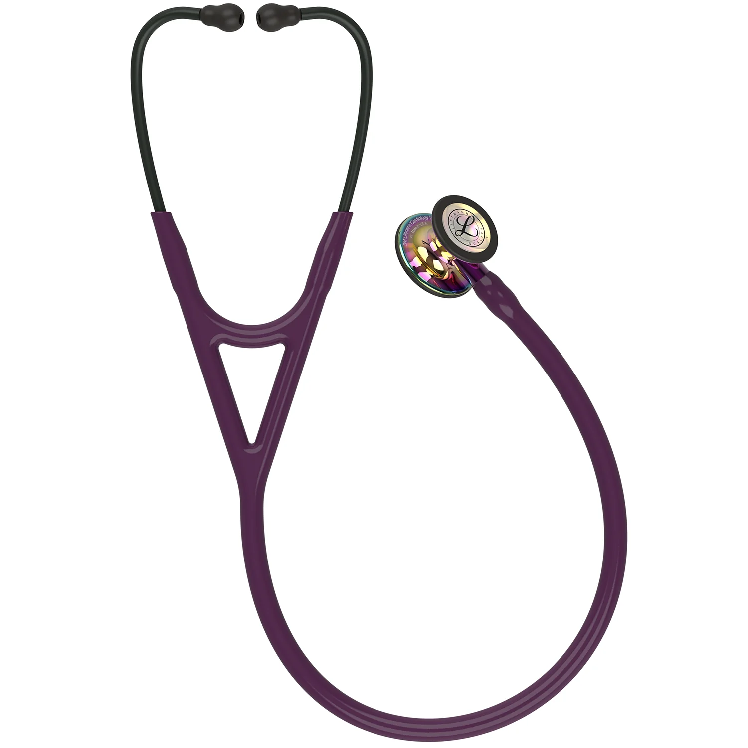 Littmann Cardiology IV Diagnostic Stethoscope: High Polish Rainbow & Plum - Violet Stem 6239 - Over Engraved - Image 6