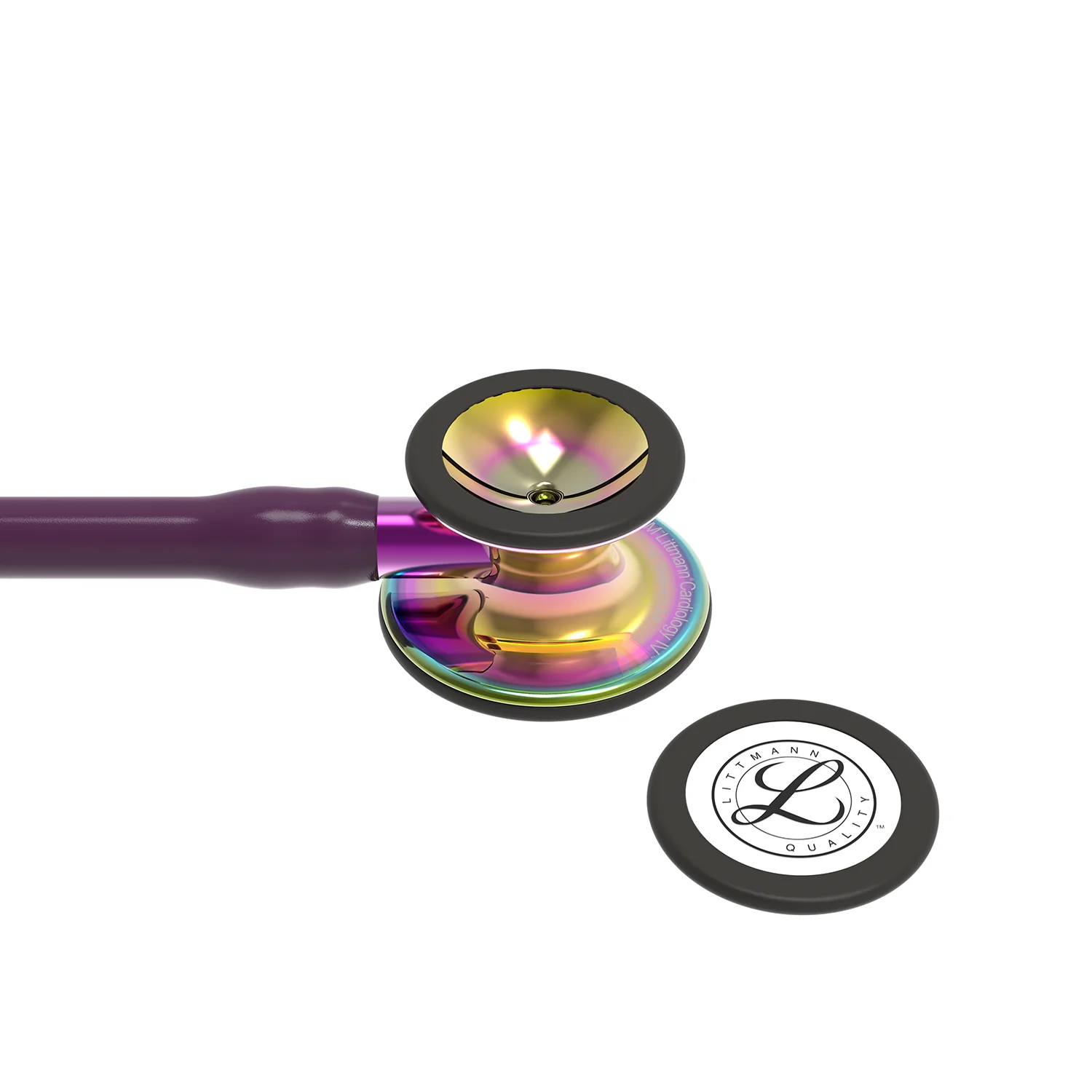 Littmann Cardiology IV Diagnostic Stethoscope: High Polish Rainbow & Plum - Violet Stem 6239 - Over Engraved - Image 7