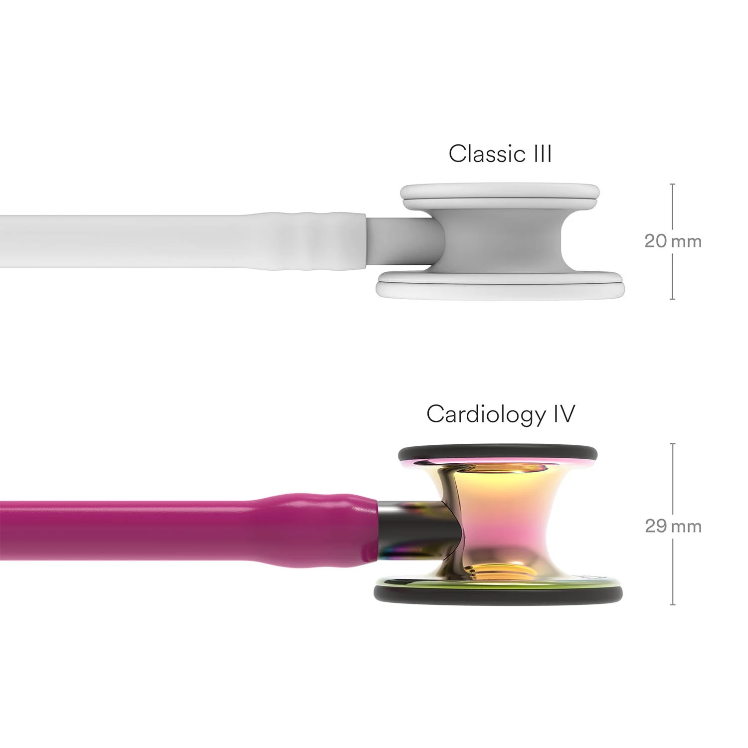 Littmann Cardiology IV Diagnostic Stethoscope: High Polish Rainbow & Raspberry - Smoke Stem 6241 - Image 4