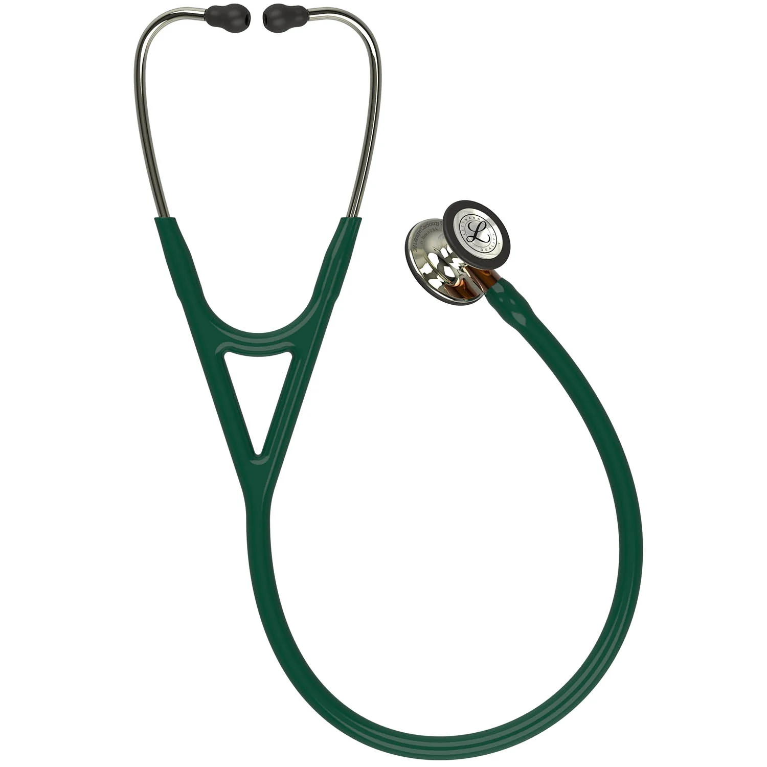 Littmann Cardiology IV Diagnostic Stethoscope: Polished Champagne & Hunter Green - Orange Stem 6206 - Image 4