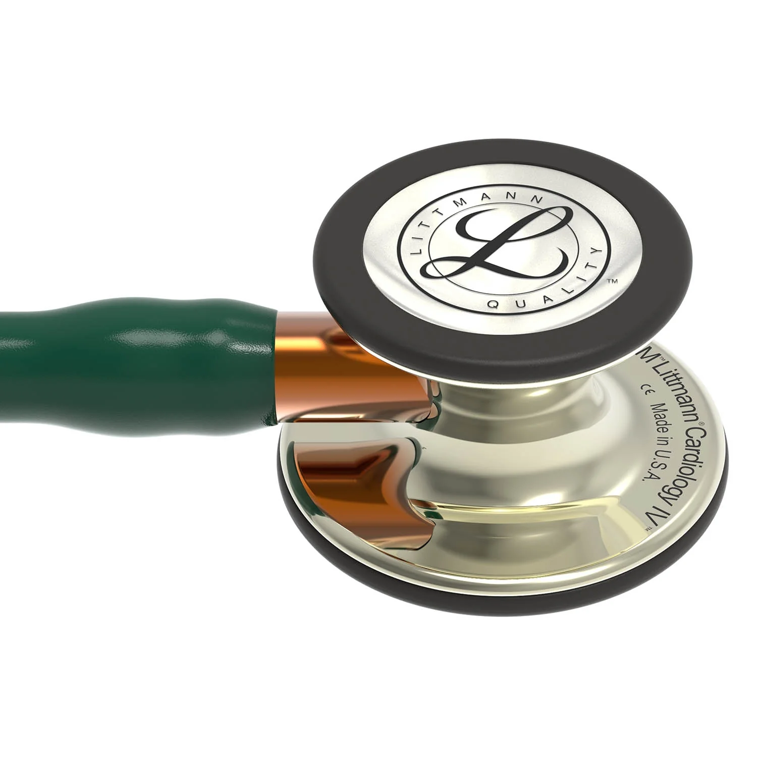 Littmann Cardiology IV Diagnostic Stethoscope: Polished Champagne & Hunter Green - Orange Stem 6206 - Image 6