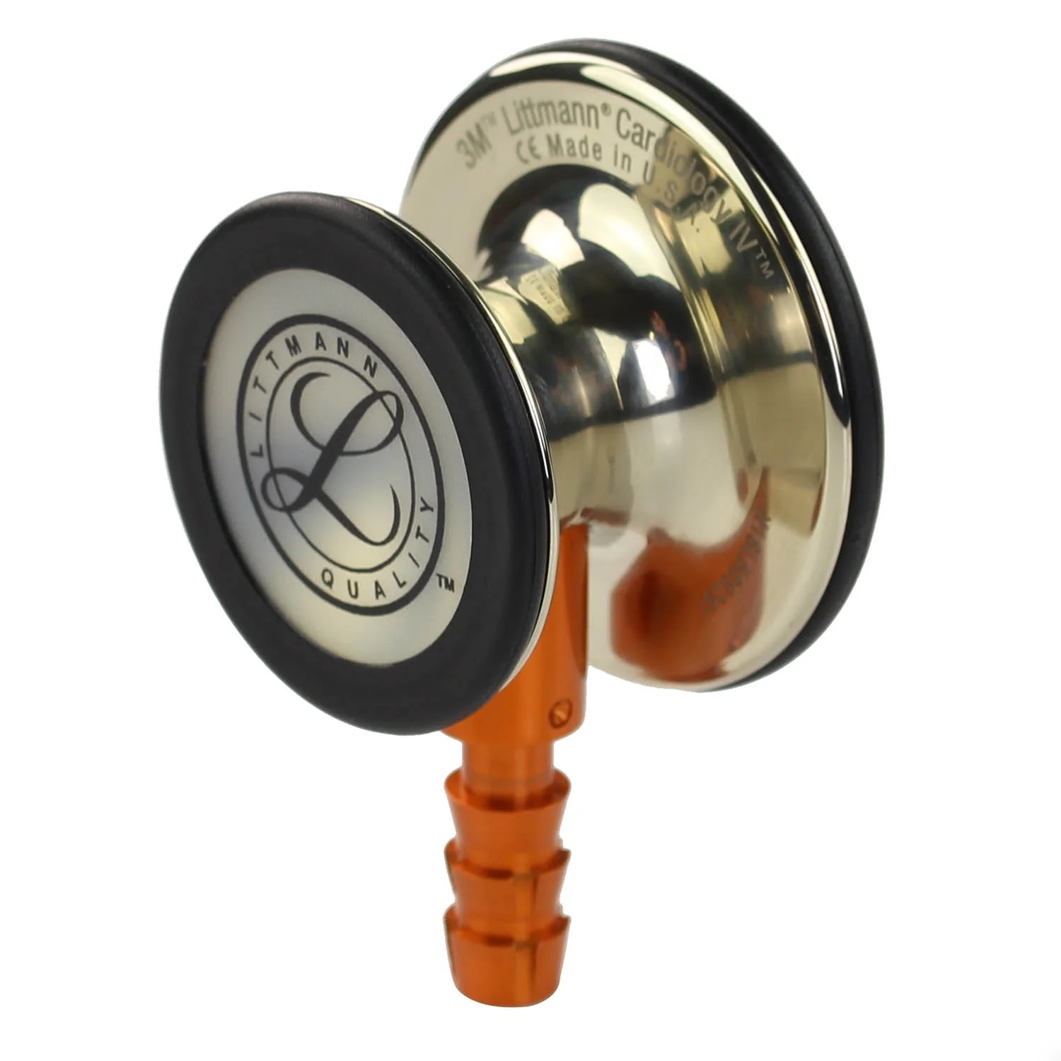 Littmann Cardiology IV Diagnostic Stethoscope: Polished Champagne & Hunter Green - Orange Stem 6206 - Image 7