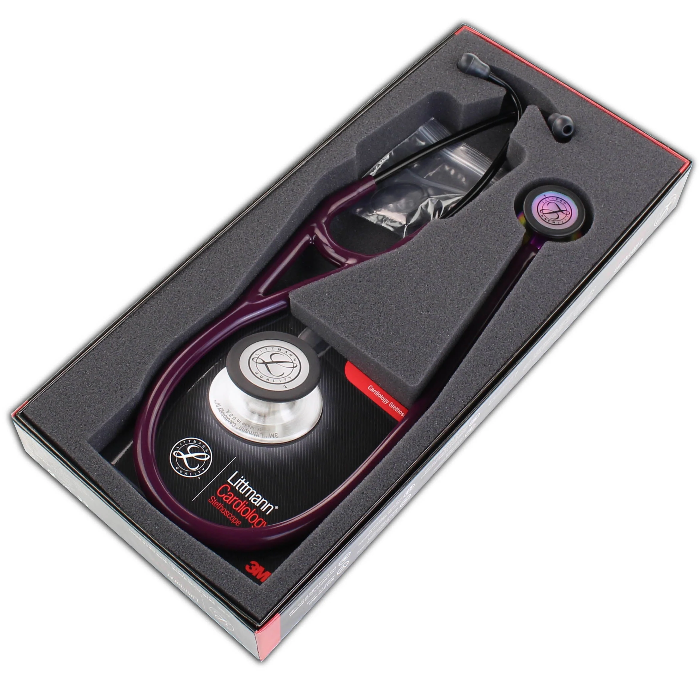 Littmann Cardiology IV Diagnostic Stethoscope: Rainbow & Plum - Violet Stem 6205 - Over Engraved - Image 11