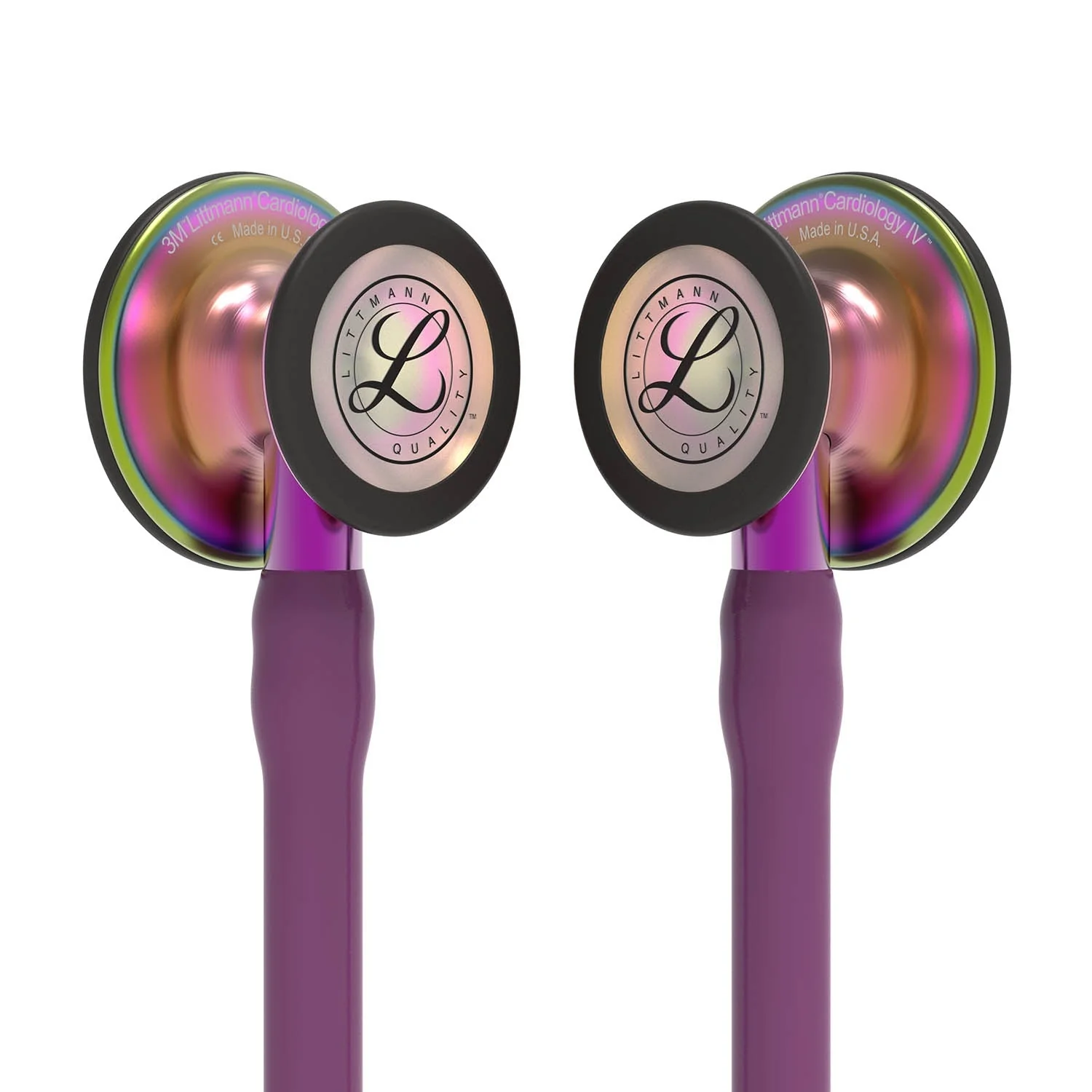 Littmann Cardiology IV Diagnostic Stethoscope: Rainbow & Plum - Violet Stem 6205 - Over Engraved - Image 4