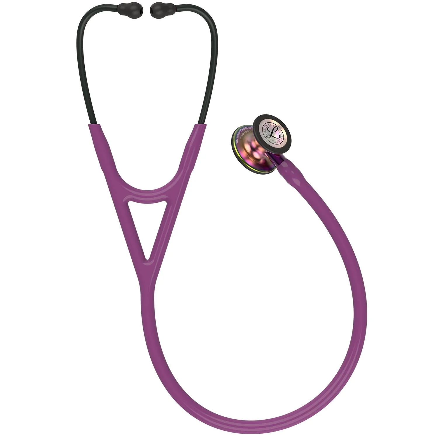 Littmann Cardiology IV Diagnostic Stethoscope: Rainbow & Plum - Violet Stem 6205 - Over Engraved - Image 6