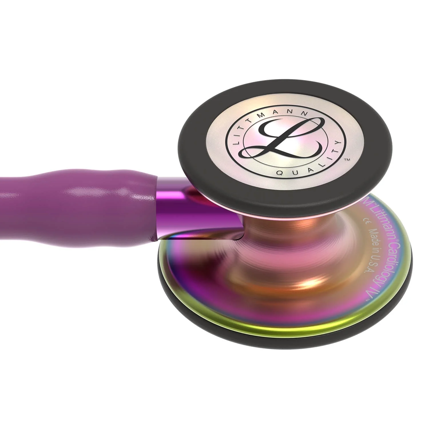 Littmann Cardiology IV Diagnostic Stethoscope: Rainbow & Plum - Violet Stem 6205 - Over Engraved - Image 8