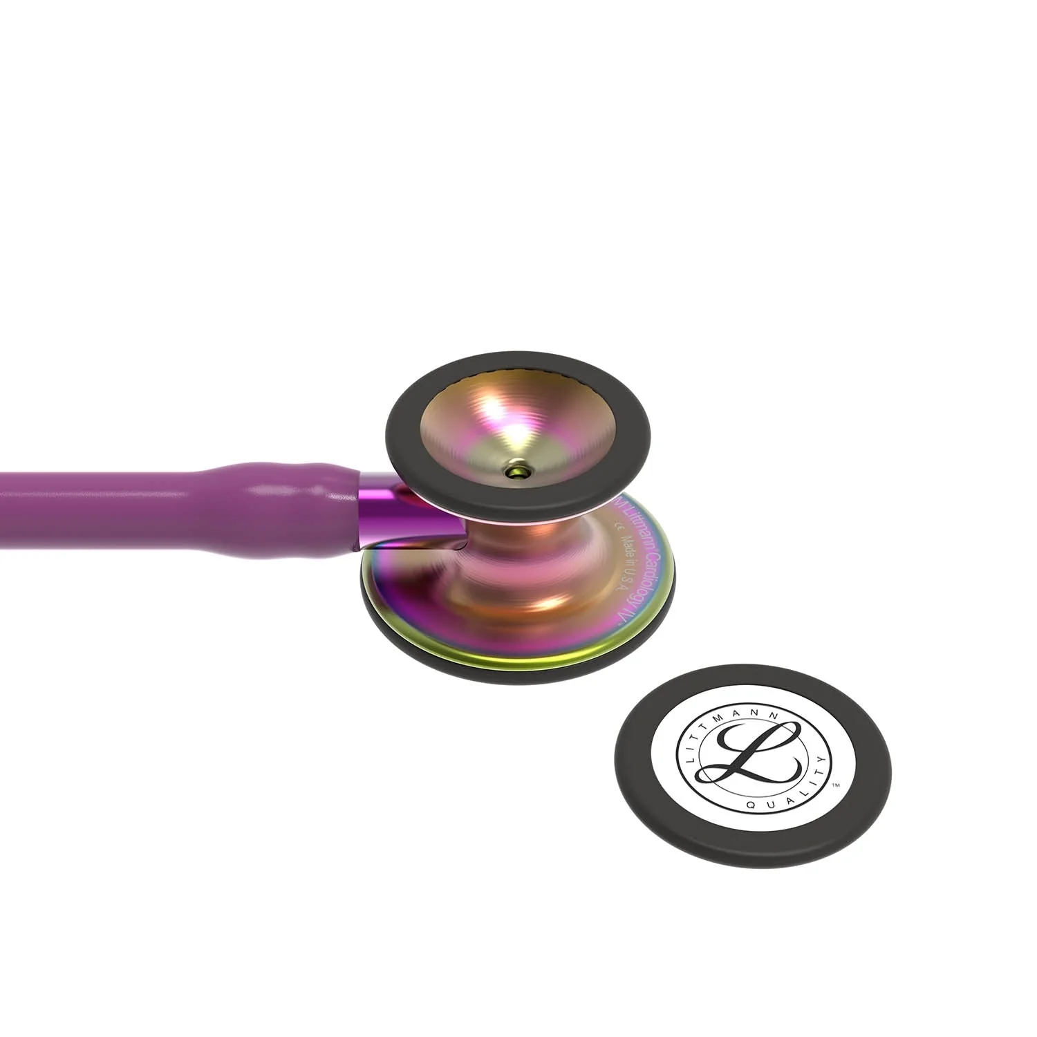Littmann Cardiology IV Diagnostic Stethoscope: Rainbow & Plum - Violet Stem 6205 - Over Engraved - Image 9