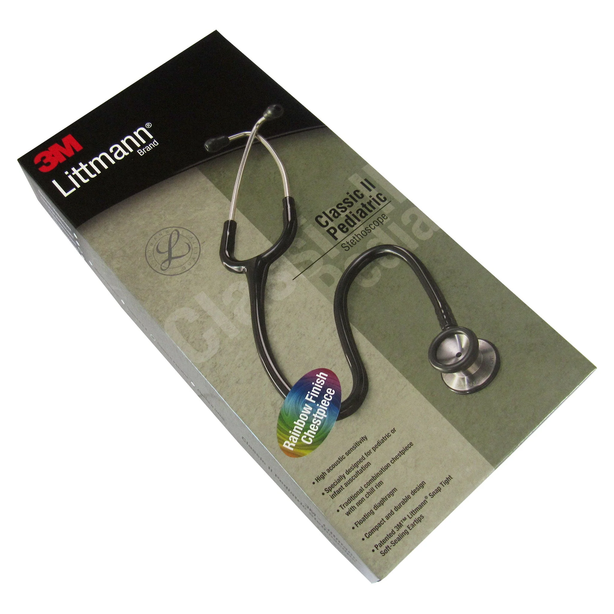 Littmann Classic II Paediatric Stethoscope: Caribbean Blue Rainbow 2153 - Over Engraved - Image 3