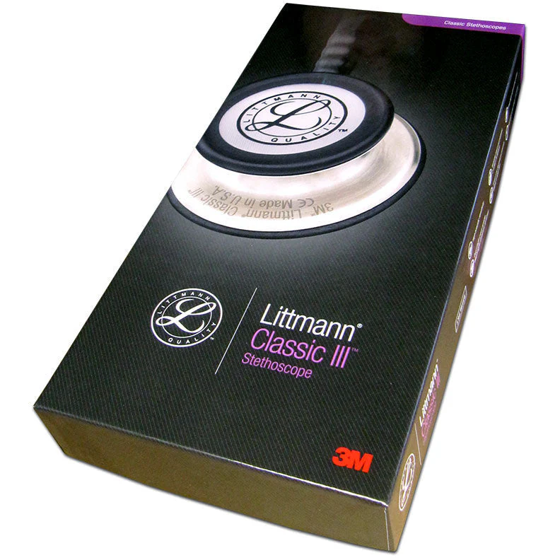 Littmann Classic III Monitoring Stethoscope: Black and Smoke 5811 - Over Engraved - Image 5