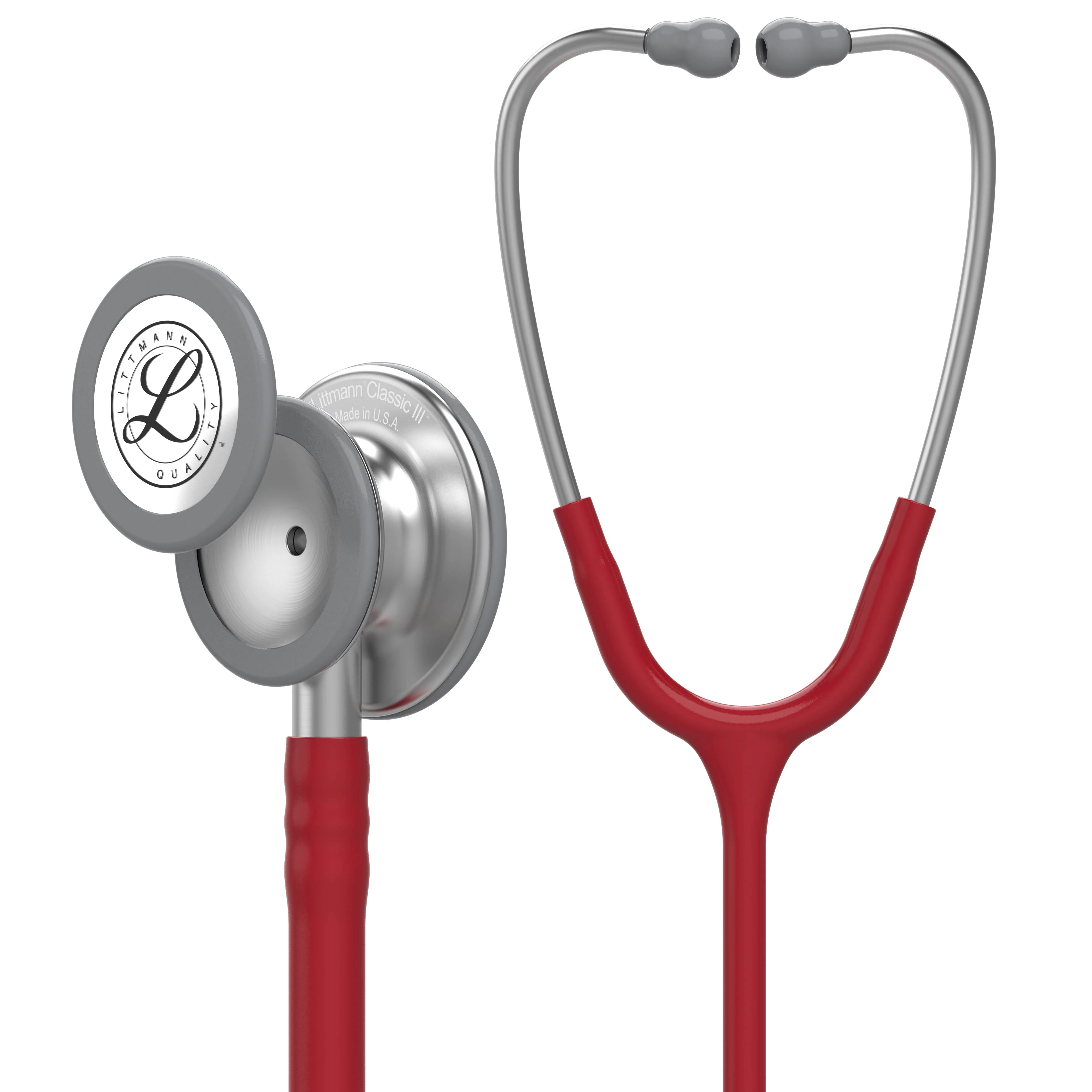 Littmann Classic III Monitoring Stethoscope: Burgundy 5627 - Over Engraved - Image 4