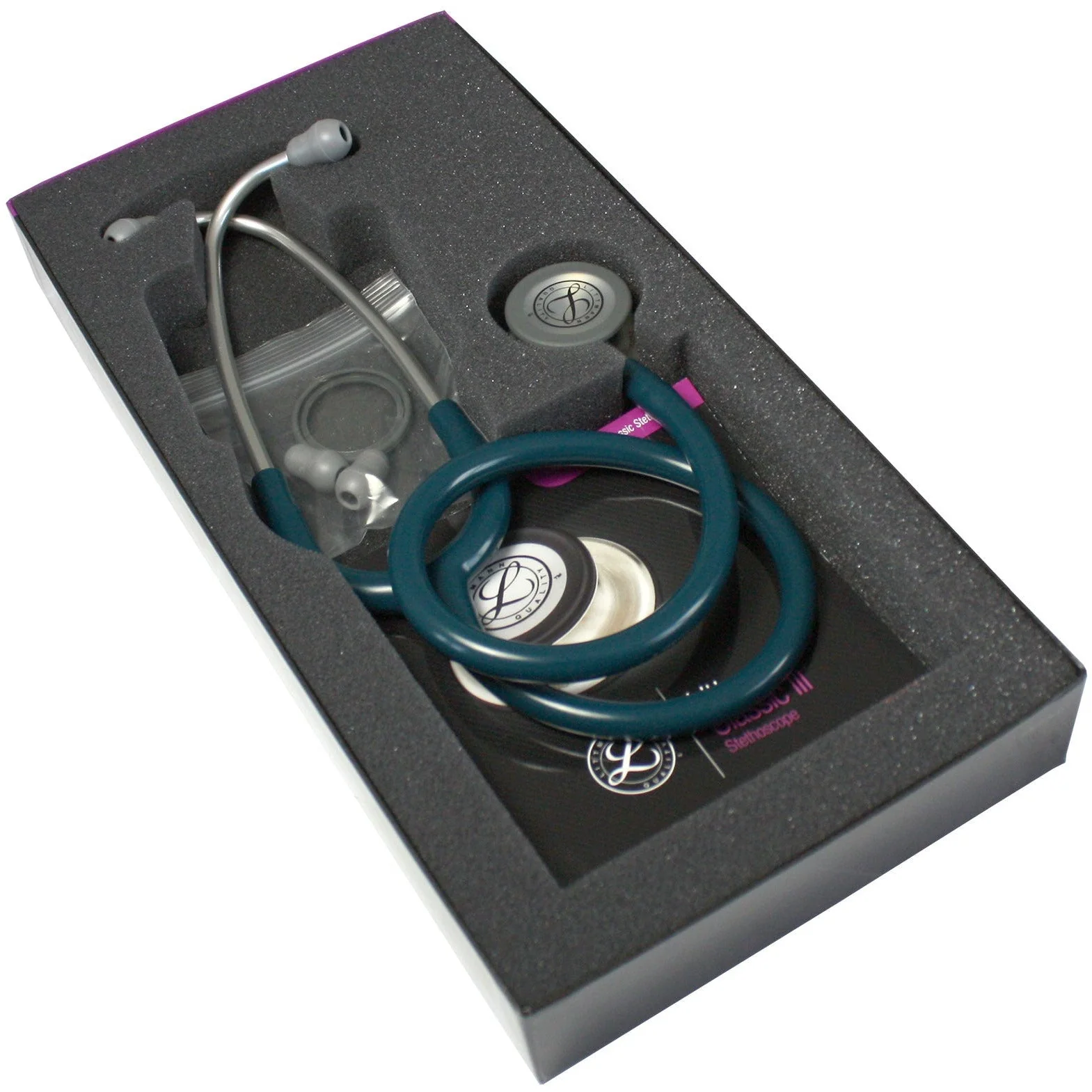 Littmann Classic III Monitoring Stethoscope: Caribbean Blue 5623 - Over Engraved - Image 12