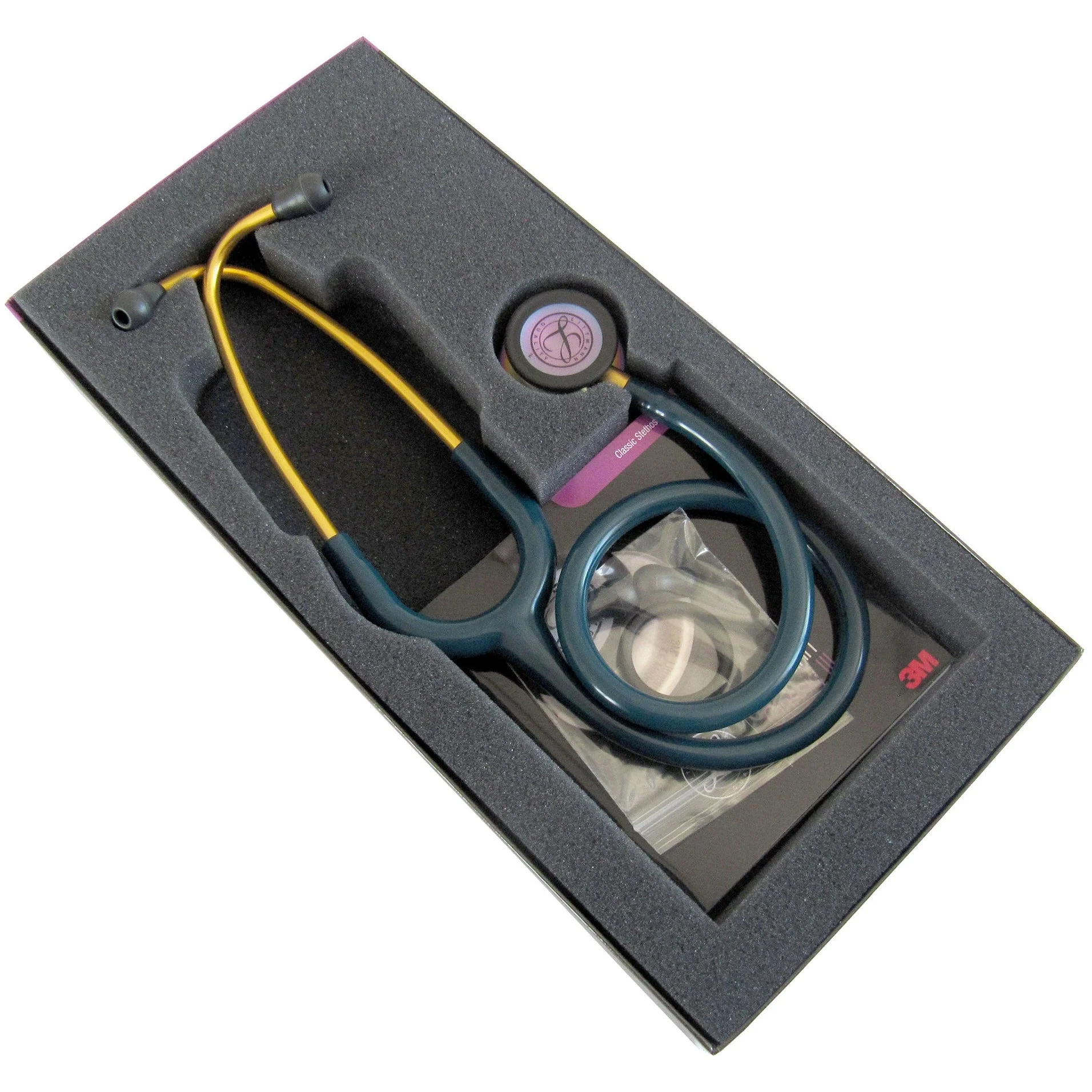 Littmann Classic III Monitoring Stethoscope: Caribbean Blue Rainbow 5807 - Over Engraved - Image 13
