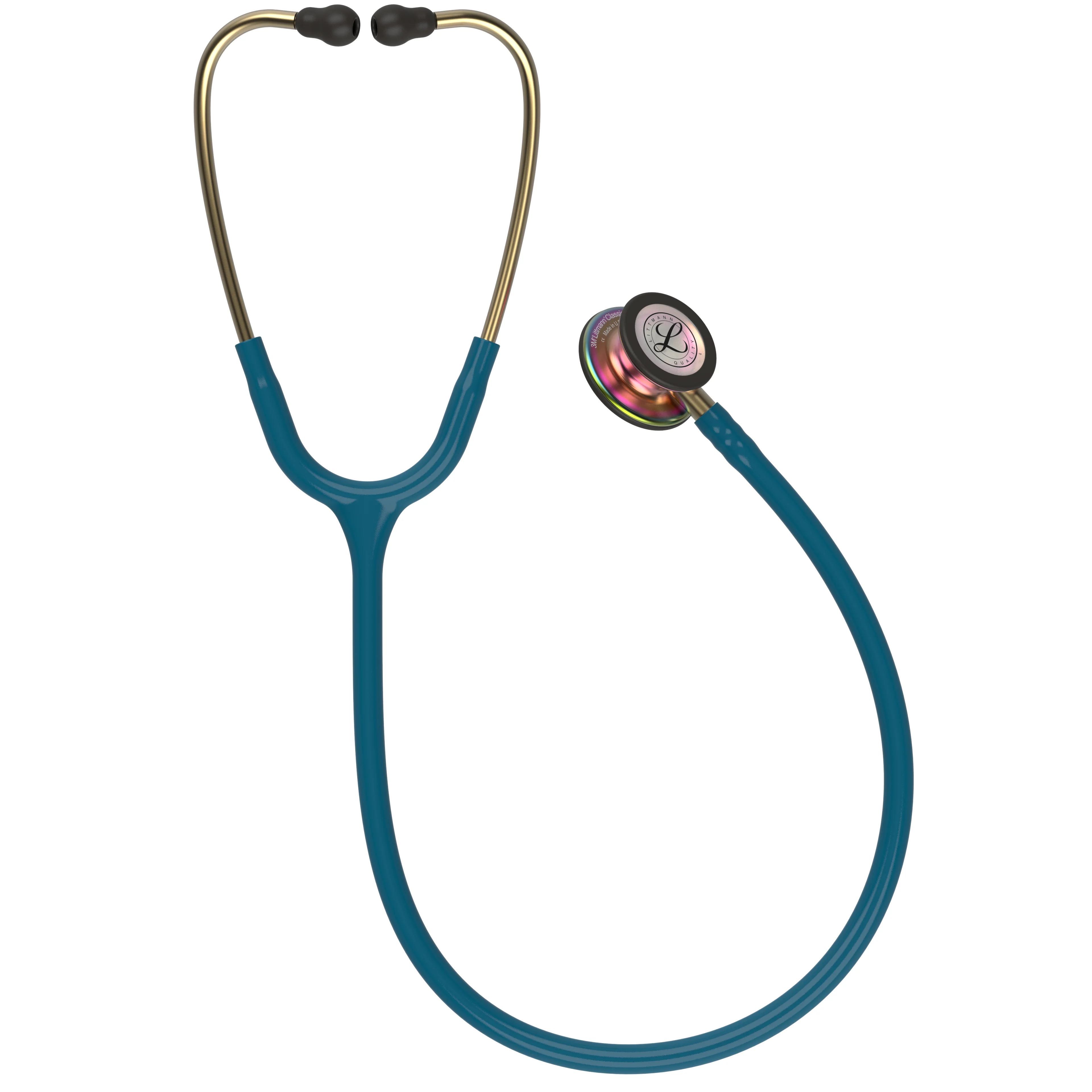Littmann Classic III Monitoring Stethoscope: Caribbean Blue Rainbow 5807 - Over Engraved - Image 6