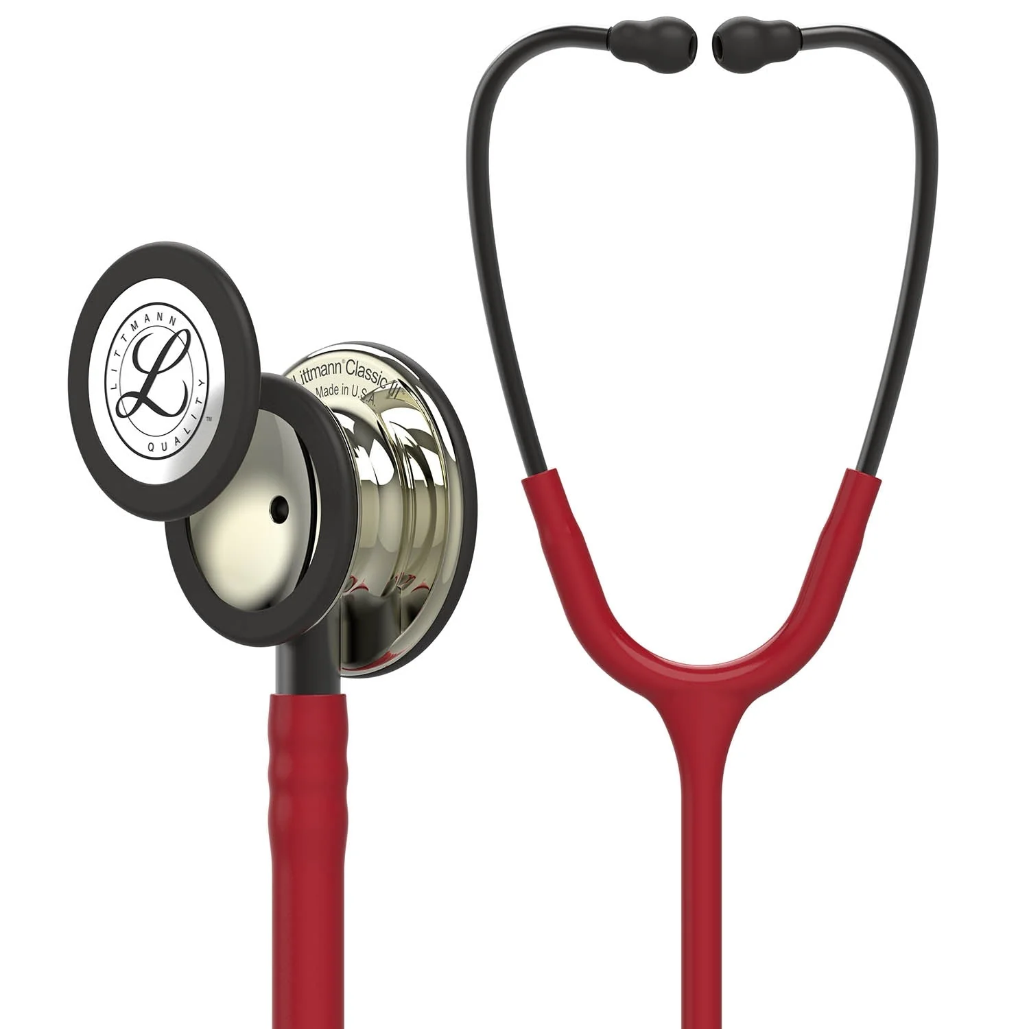 Littmann Classic III Monitoring Stethoscope: Champagne & Burgundy 5864 - Over Engraved - Image 2