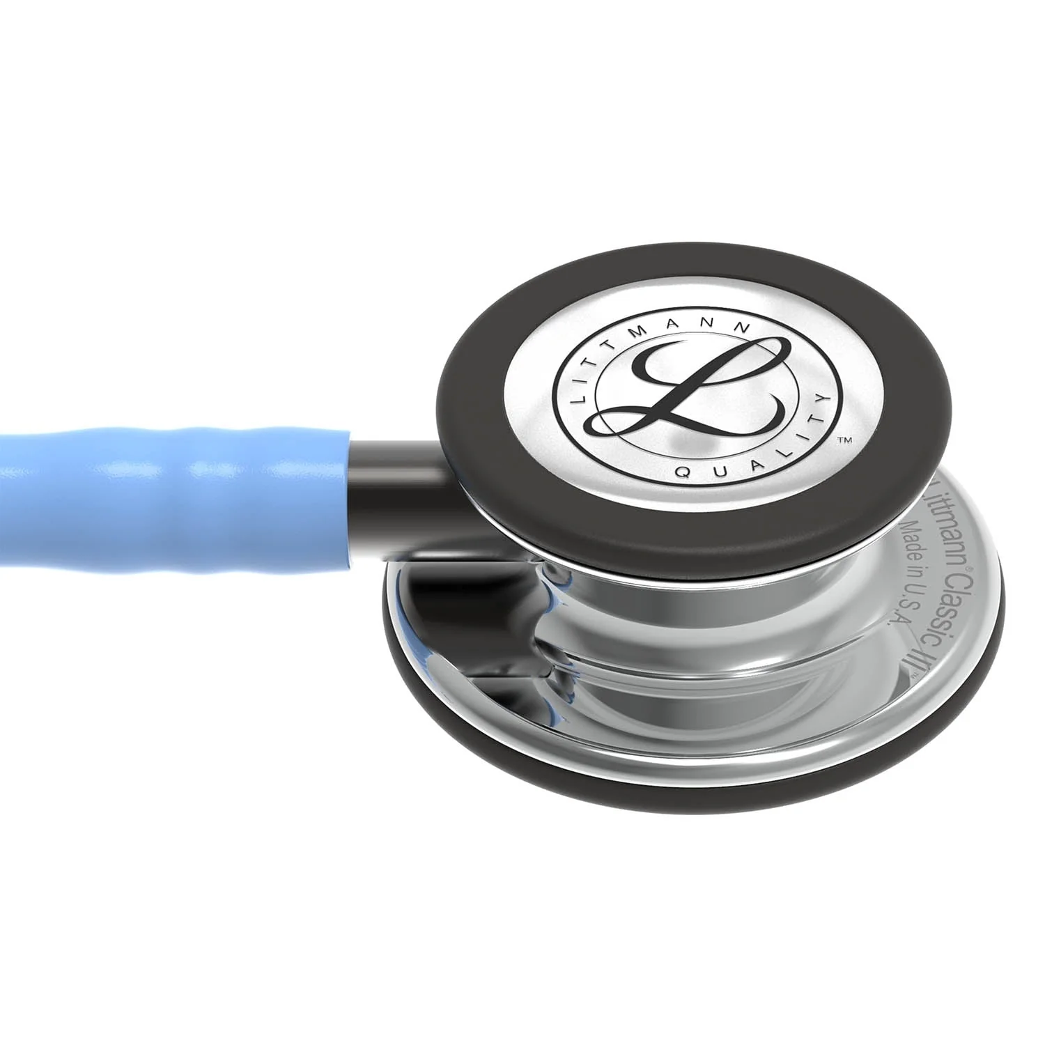Littmann Classic III Monitoring Stethoscope: Mirror & Ceil Blue - Smoke Stem 5959 - Over Engraved - Image 5