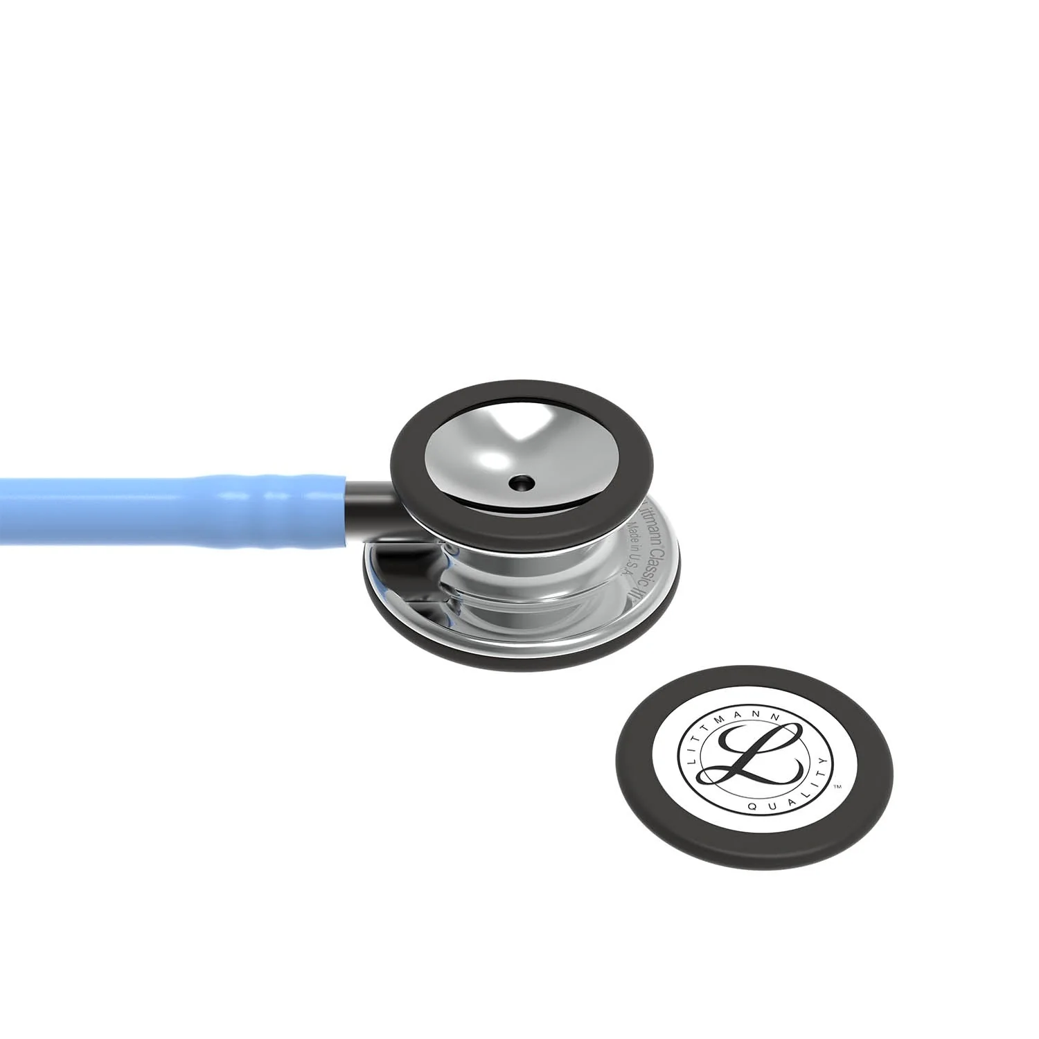 Littmann Classic III Monitoring Stethoscope: Mirror & Ceil Blue - Smoke Stem 5959 - Over Engraved - Image 6