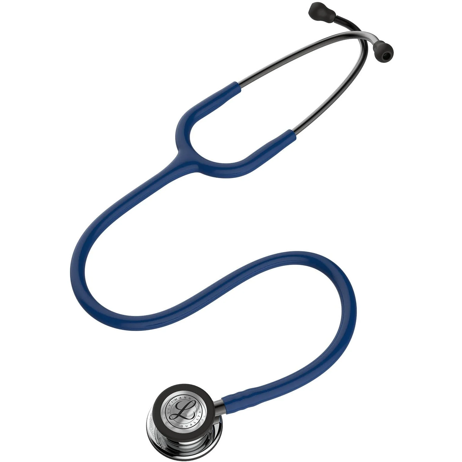 Littmann Classic III Monitoring Stethoscope: Mirror & Navy Blue 5863 - Over Engraved - Image 4