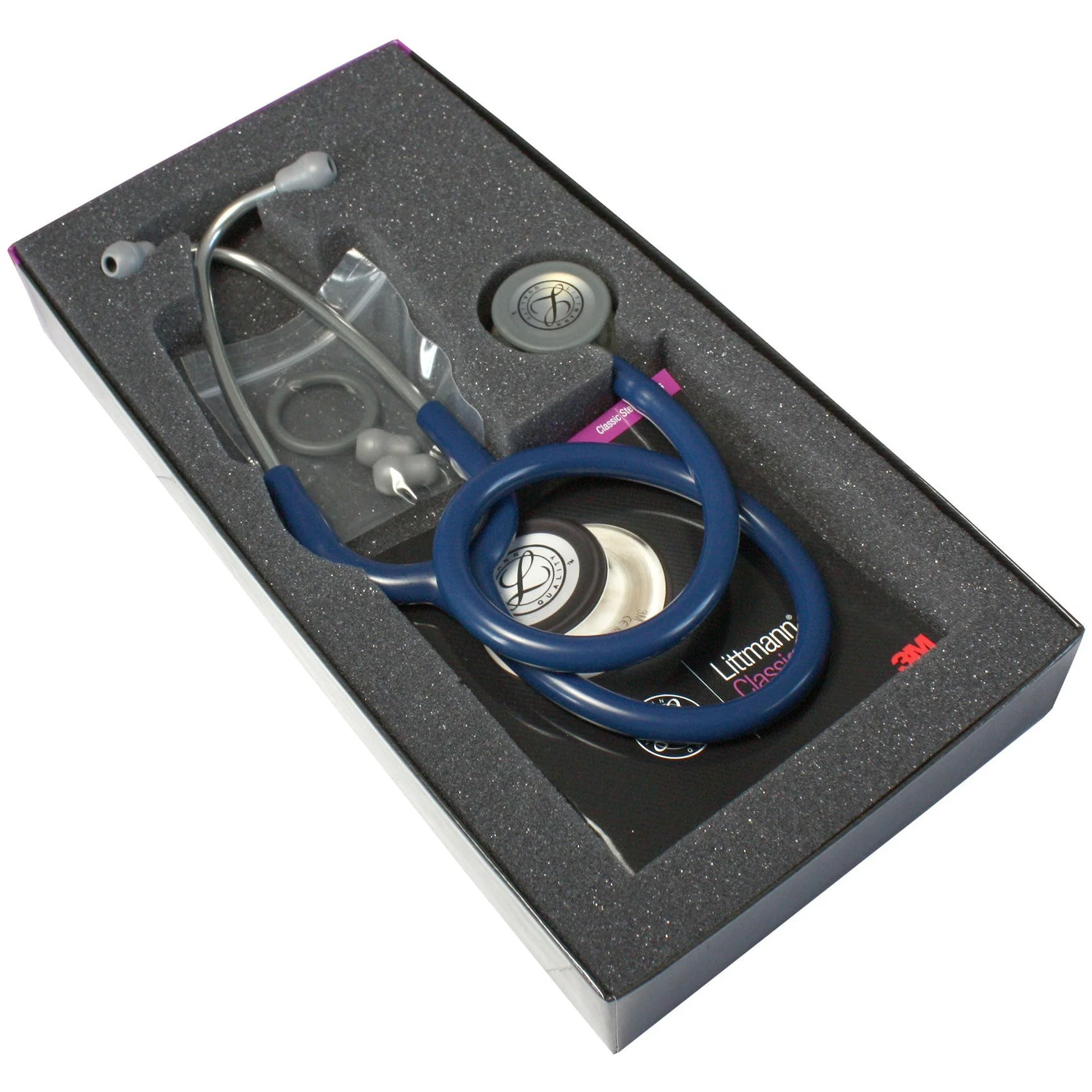 Littmann Classic III Monitoring Stethoscope: Navy Blue 5622 - Over Engraved - Image 11