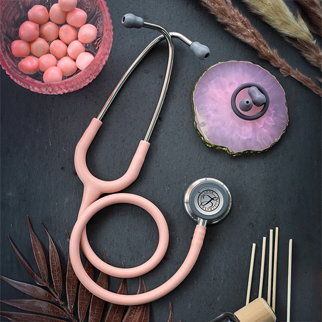 Littmann Classic III Monitoring Stethoscope: Satin Champagne Rose Tube 5910C - Over Engraved - Image 3