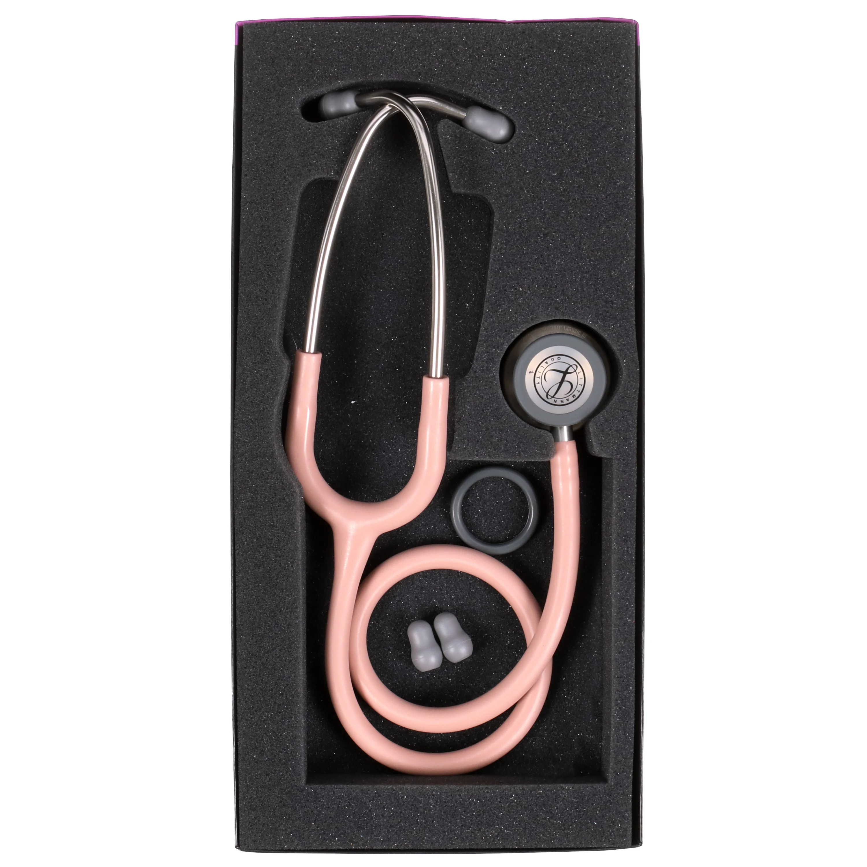 Littmann Classic III Monitoring Stethoscope: Satin Champagne Rose Tube 5910C - Over Engraved - Image 8