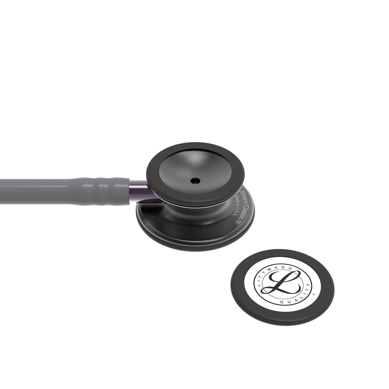 Littmann Classic III Monitoring Stethoscope: Smoke & Gray - Violet Stem 5873 - Image 3